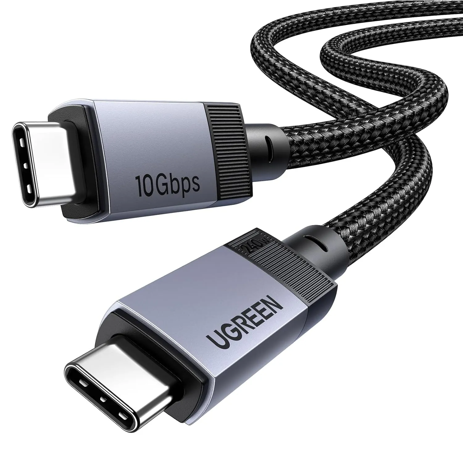 UGREEN 10 Gbps 2M USB‑C Kabel mit 240 W Schnellladen, 4K Videoübertragung