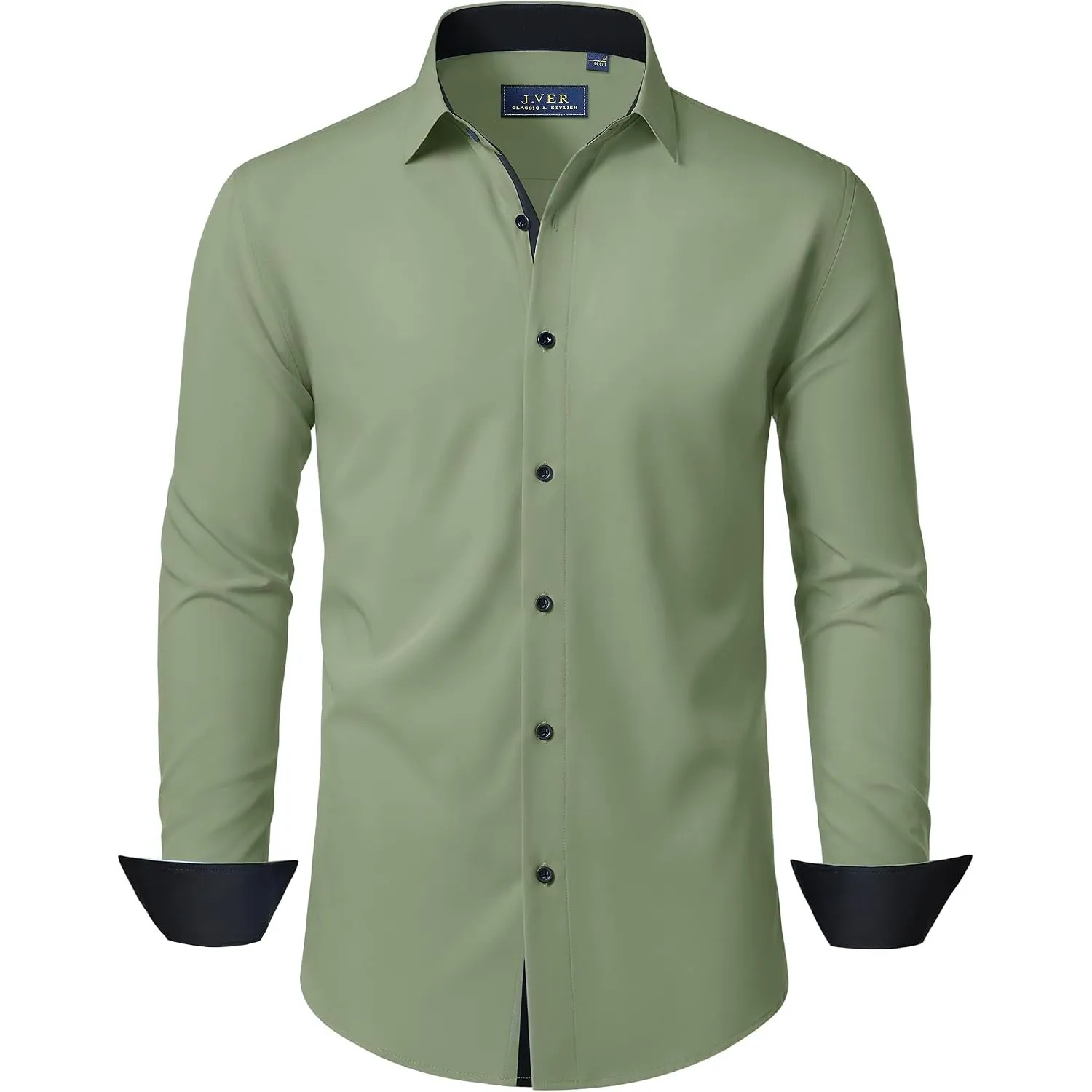 J.VER Hemd Herren Langarm Stretch Herrenhemden Regular Fit Businesshemd Männer Hochzeit Hemden Klassisch Mordern Bügell…