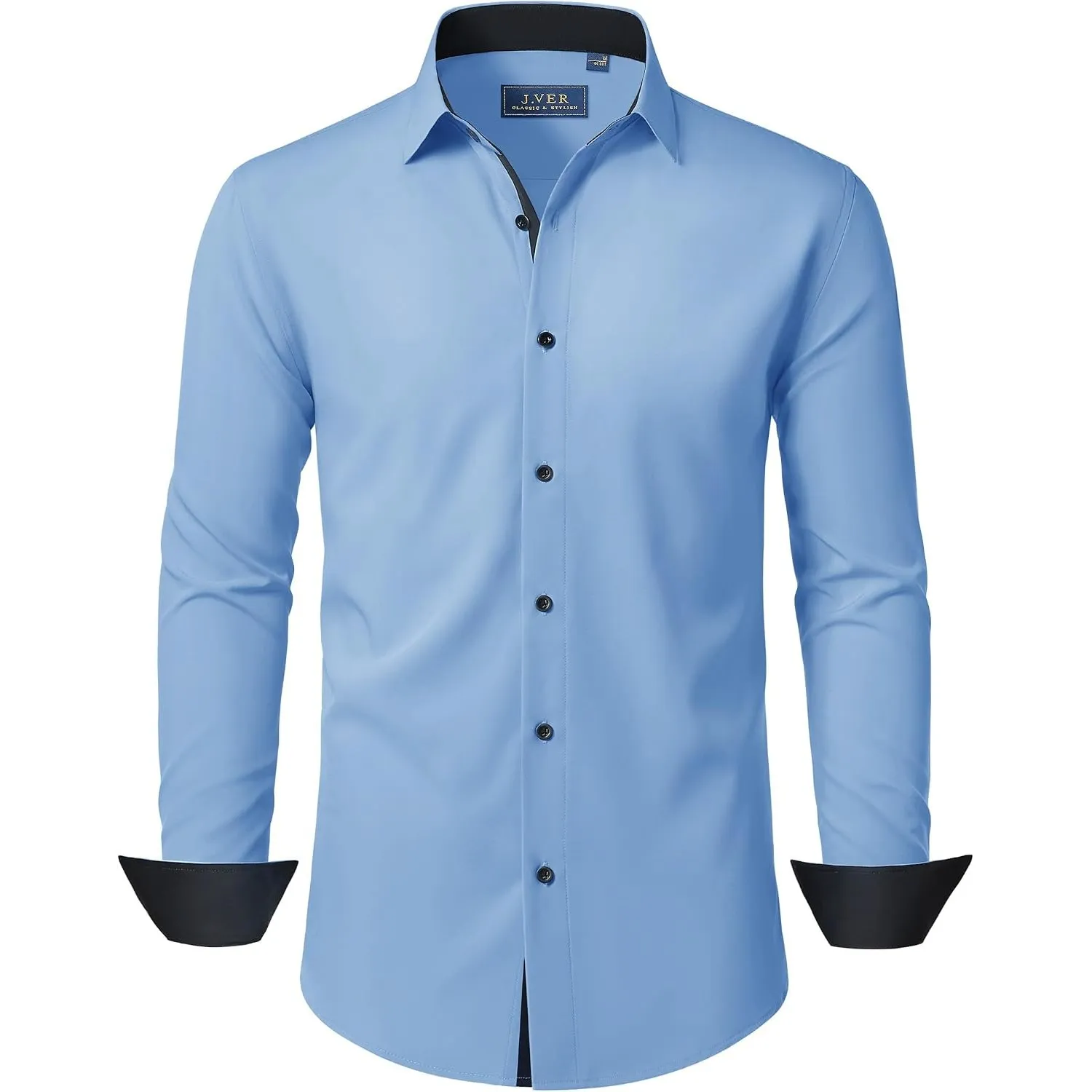J.VER Hemd Herren Langarm Stretch Herrenhemden Regular Fit Businesshemd Männer Hochzeit Hemden Klassisch Mordern Bügell…