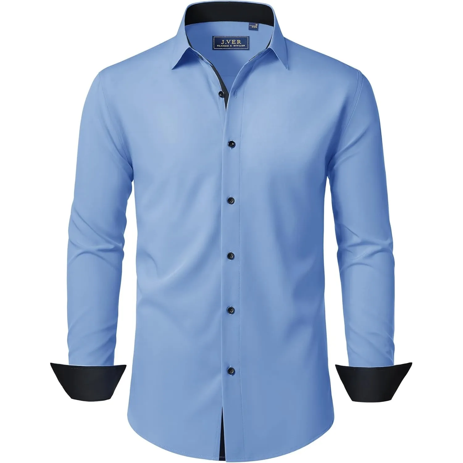 J.VER Hemd Herren Langarm Stretch Herrenhemden Regular Fit Businesshemd Männer Hochzeit Hemden Klassisch Mordern Bügell…