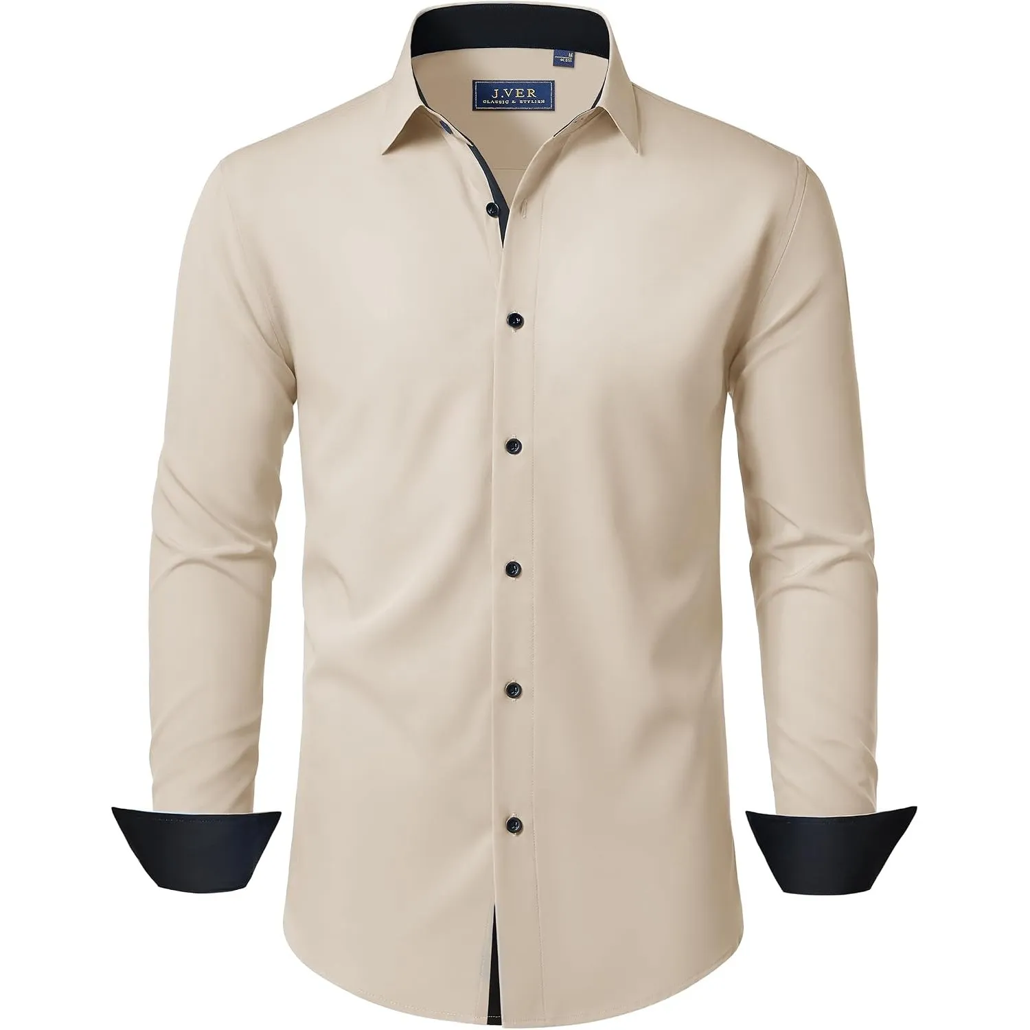 J.VER Hemd Herren Langarm Stretch Herrenhemden Regular Fit Businesshemd Männer Hochzeit Hemden Klassisch Mordern Bügell…