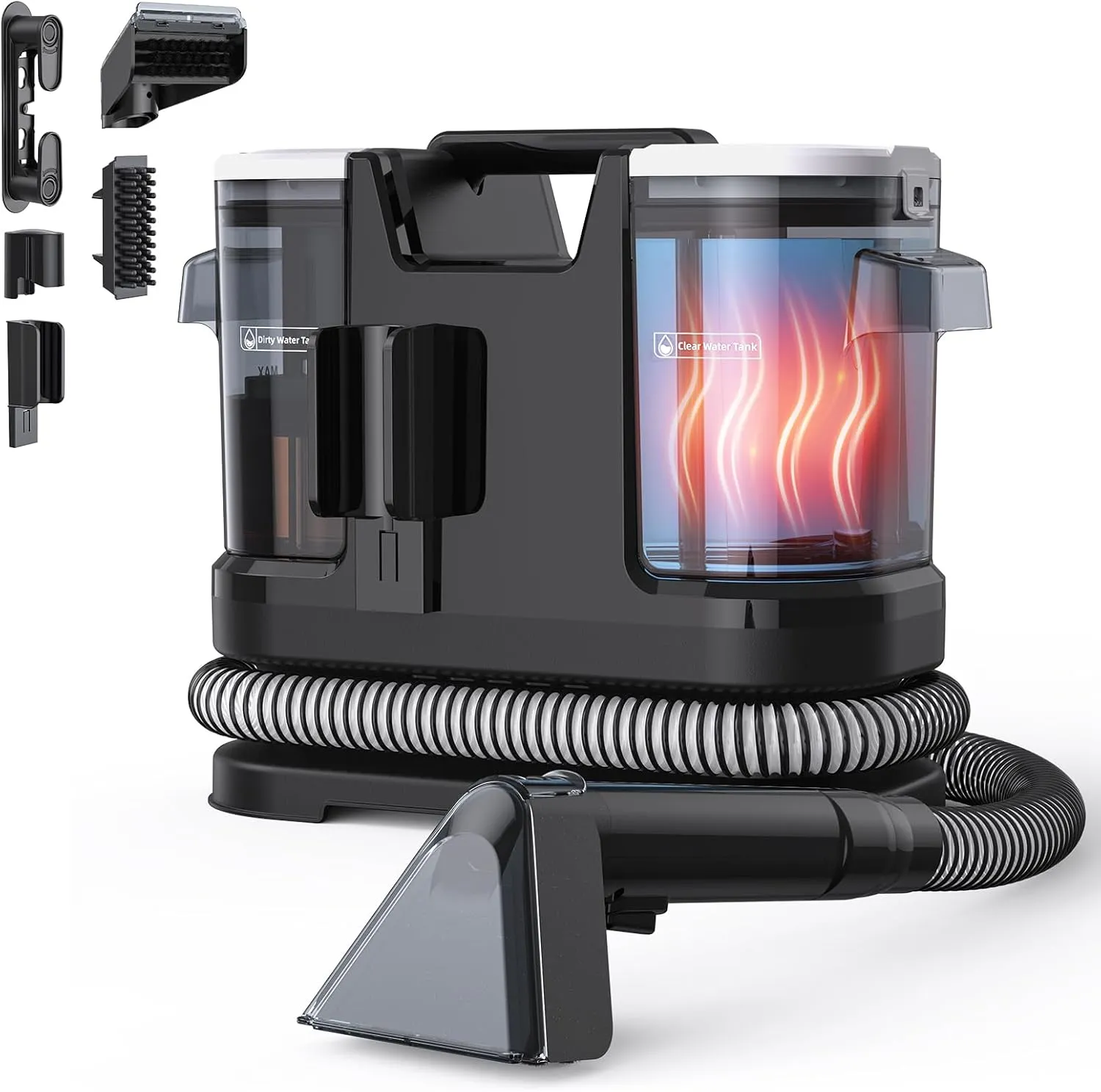 Lubluelu Nasssauger Polsterreiniger Gerät 18kPa, 600W Motor & 800W Boiler, Teppichreiniger Waschsauger mit 10-Sek.-Heiz…