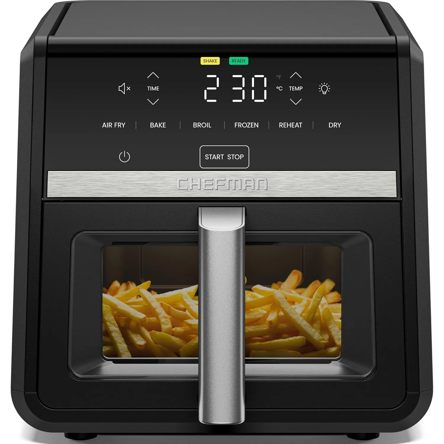 Chefman Heißluftfritteuse TurboFry, 8,5 l, 6-in-1-Hochleistungsgerät, 230 °C, XL-Korb mit Sichtfenster, Heißluftfrittie…