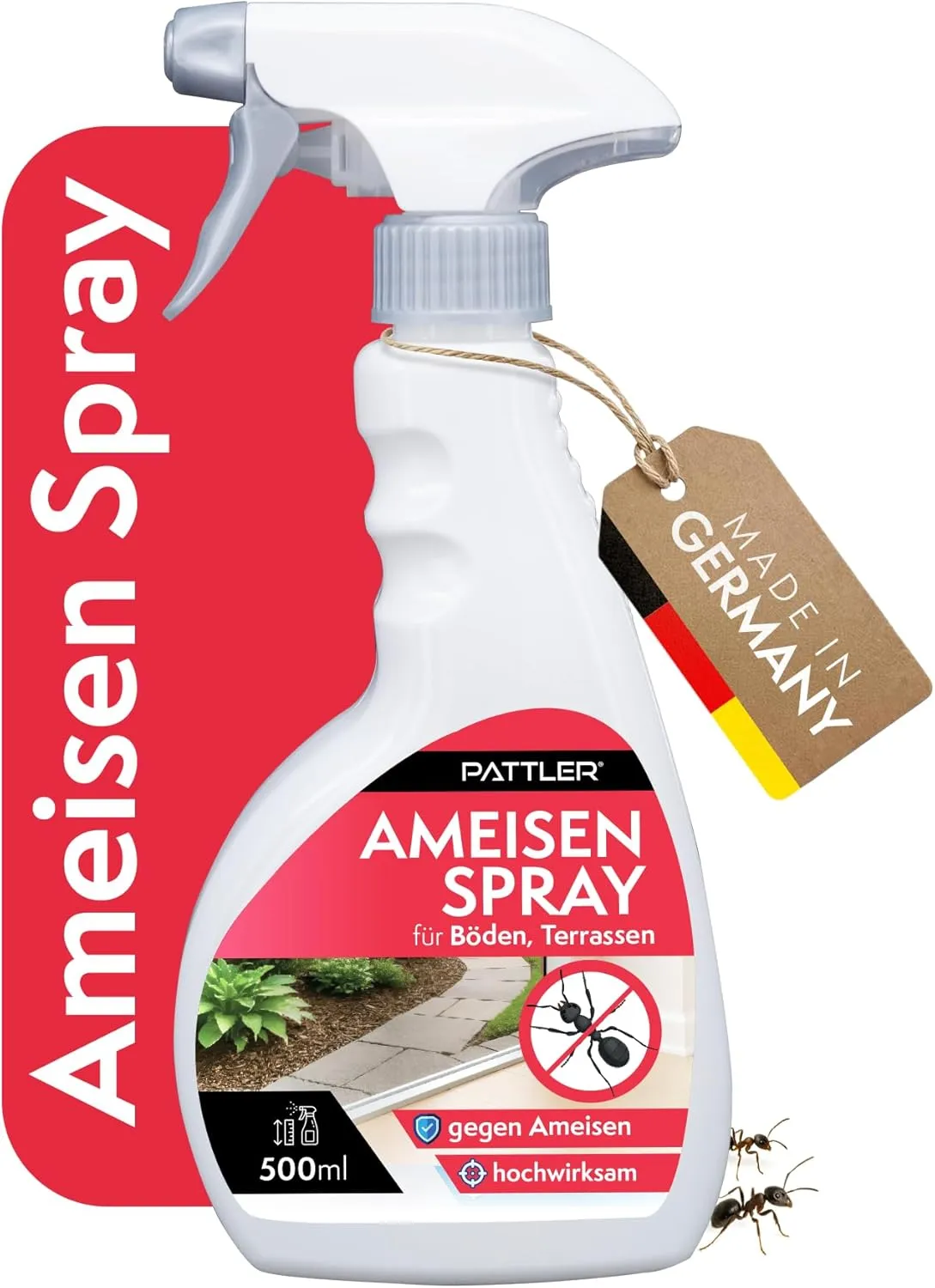 Pattler Ant Spray for Home & Garden – 500 ml Agent Against Ants Indoor and Outdoor Use, Insect Spray Home with Instant …