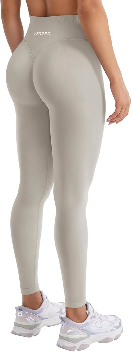 YEOREO Damen Sport Leggings Invisible Scrunch Butt Gym Leggings Hoch Taille Yoga Legging Booty Workout Leggings Booty L…