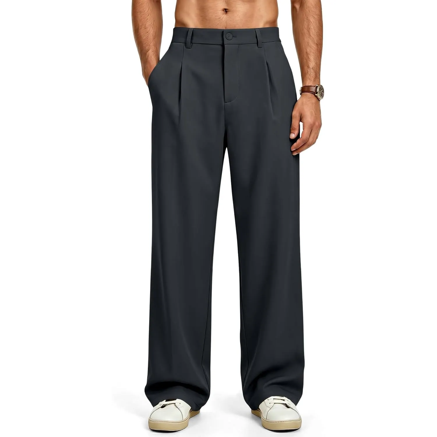 JMIERR Chino Hose Herren Baggy Anzughose Regular Fit Casual Sommer Weite Hose Herren Stretch Stoffhose Baggy Jogginghos…