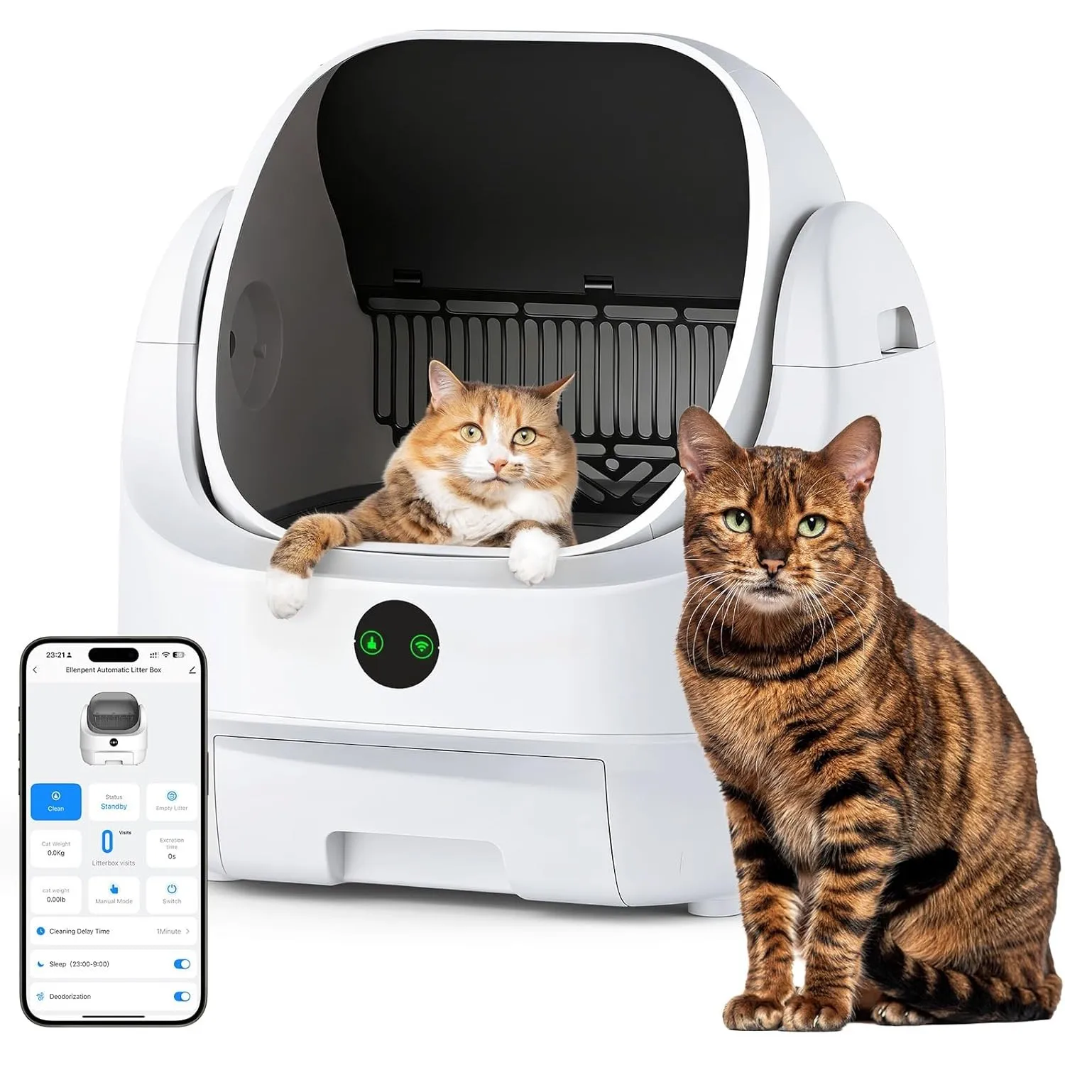 Katzenklo Selbstreinigend Offen, Ellenpent Elektrische Katzentoilette