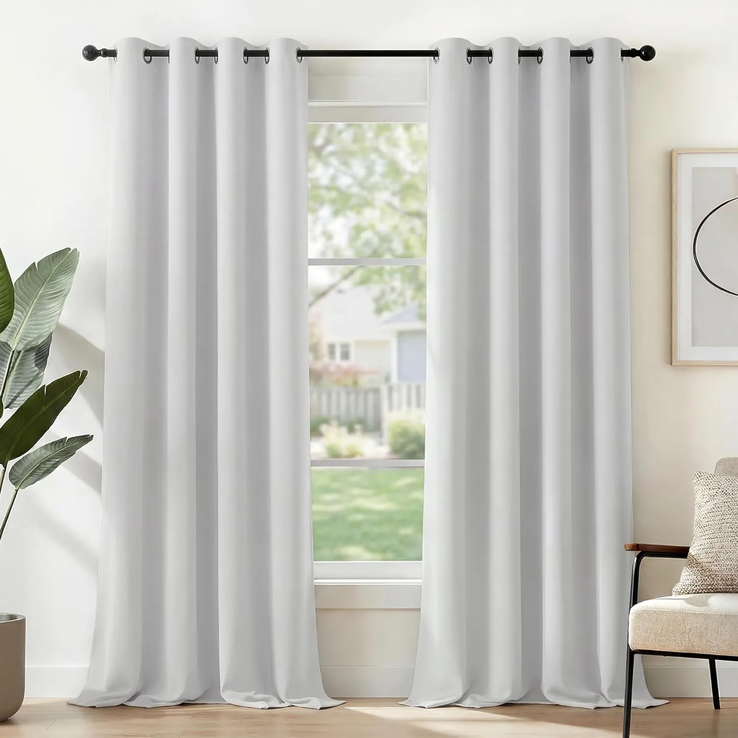 Deconovo Opaque Blackout Curtain with Eyelets Curtains Living Room Curtain Blackout Thermal Curtain Cold Protection The…