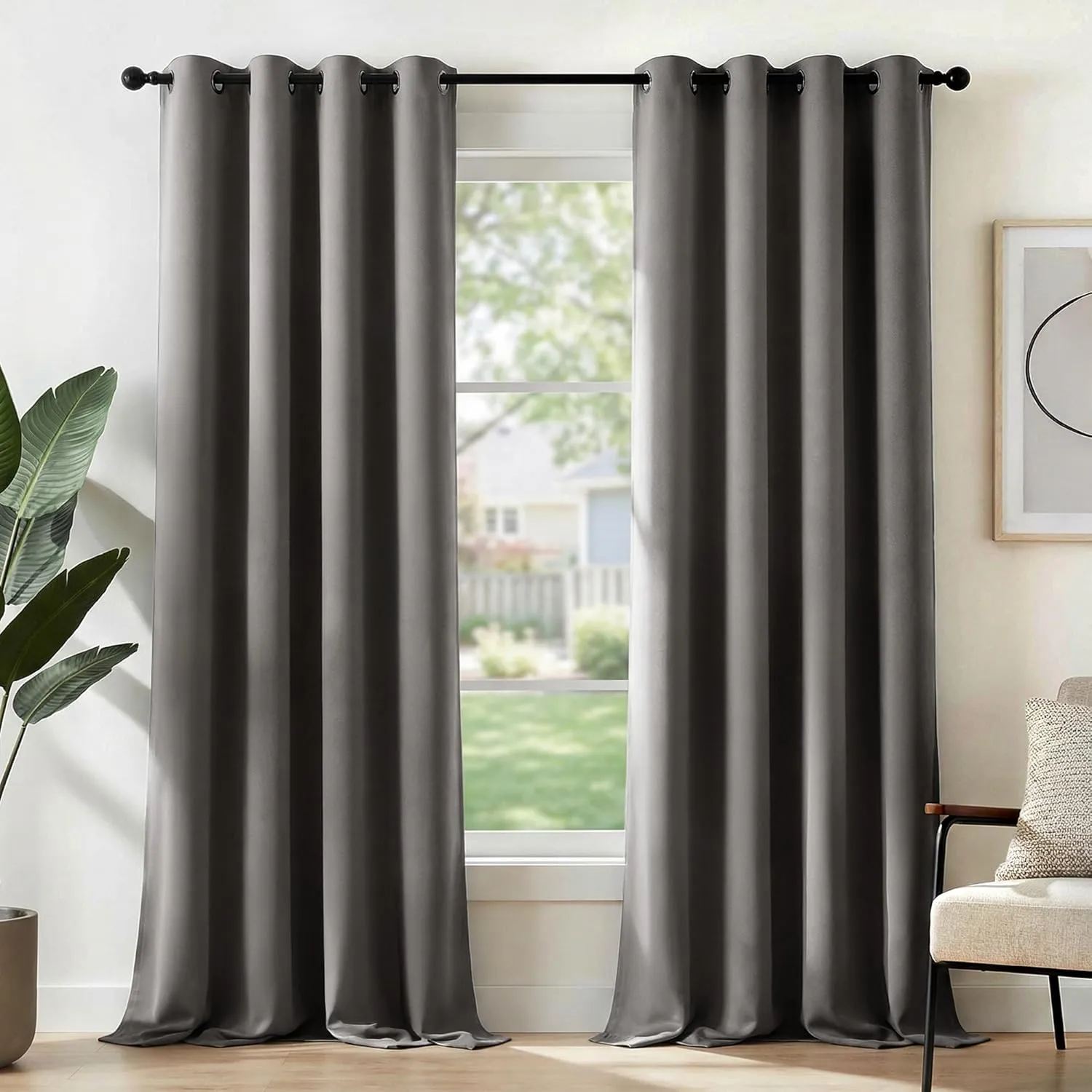 Deconovo Opaque Blackout Curtain with Eyelets Curtains Living Room Curtain Blackout Thermal Curtain Cold Protection The…
