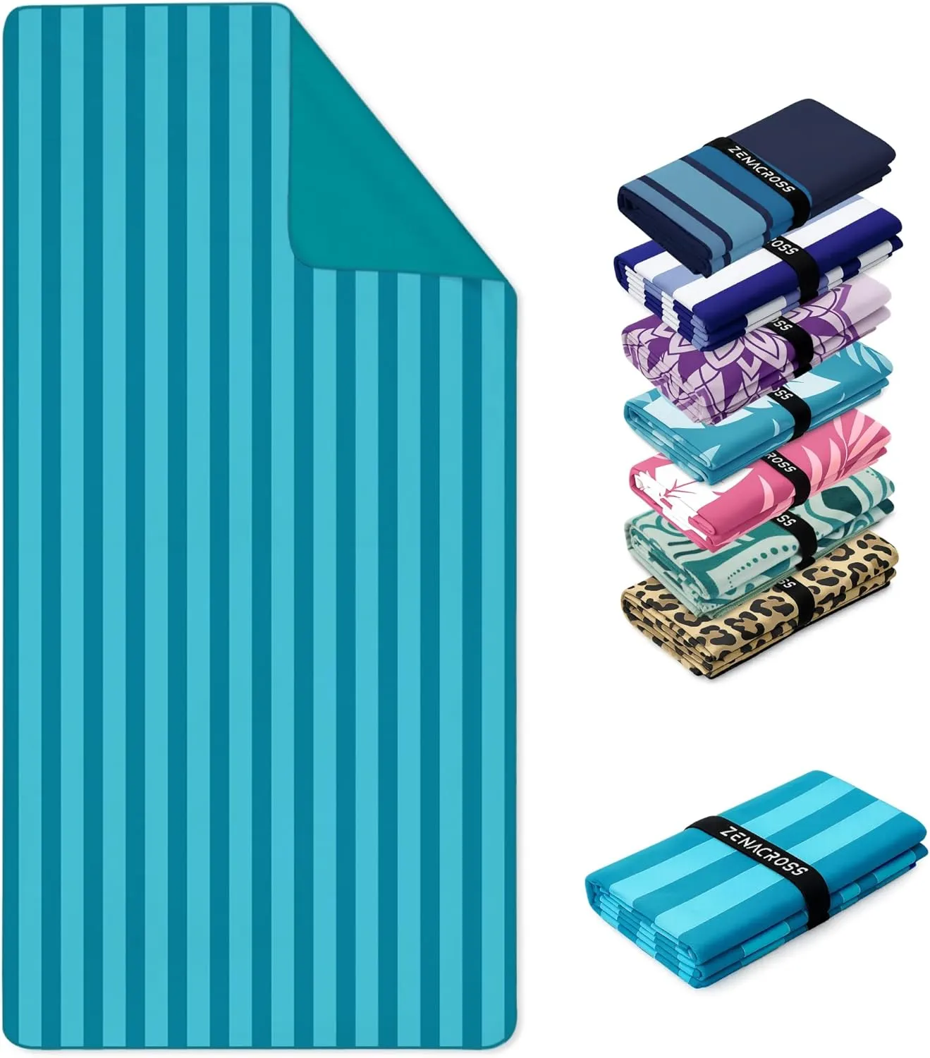 XXL Beach Towel 90 x 180 cm - Microfibre Towel Large - Quick-Drying Towel Microfibre Sand-Free - Lightweight and Compact