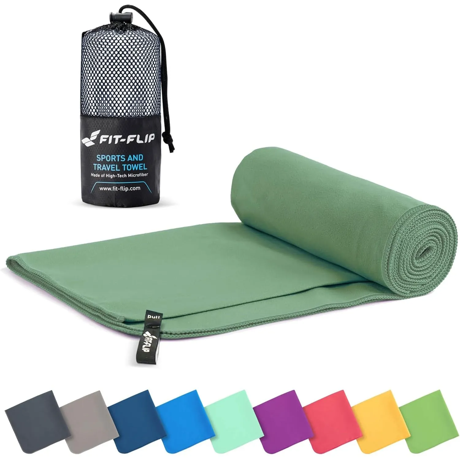 Fit-Flip Mikrofaser Handtuch schnelltrocknend für Fitness, Sport & Sauna