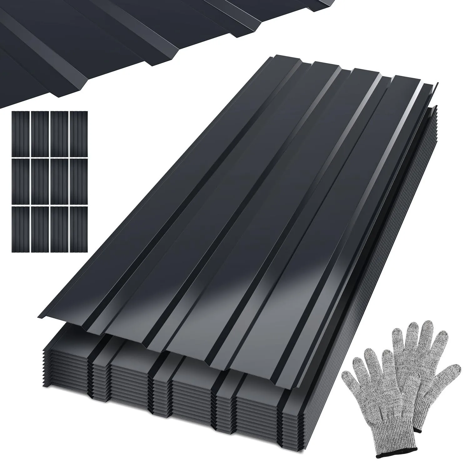 12x Trapezblech 115x45cm = 6m² Profilblech Dachblech Stahlblech Wellblechplatten für Dach Gerätehaus Carport Dachplatte…