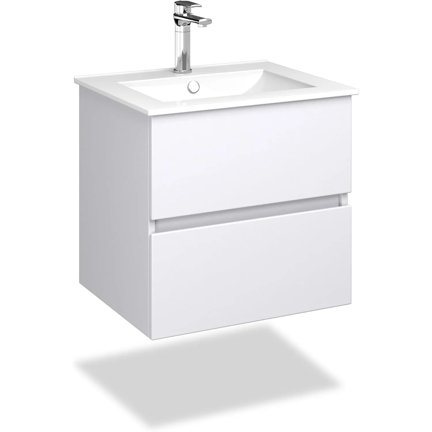 VILSTEIN Waschbecken mit Unterschrank – Set 80 cm in Weiß – Waschbeckenunterschrank [MIT Soft-Close SCHUBLADEN] & Keram…