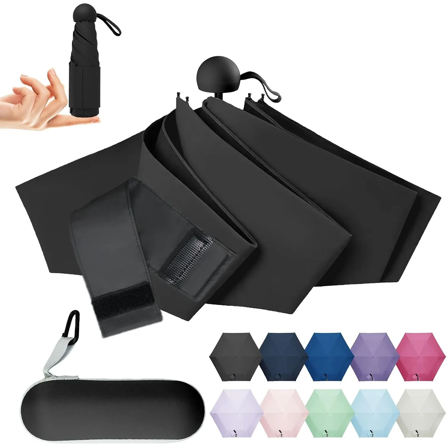 LILAC Mini Regenschirm Leicht & Kompakt, UPF 100+ UV-Schutz Taschenschirm