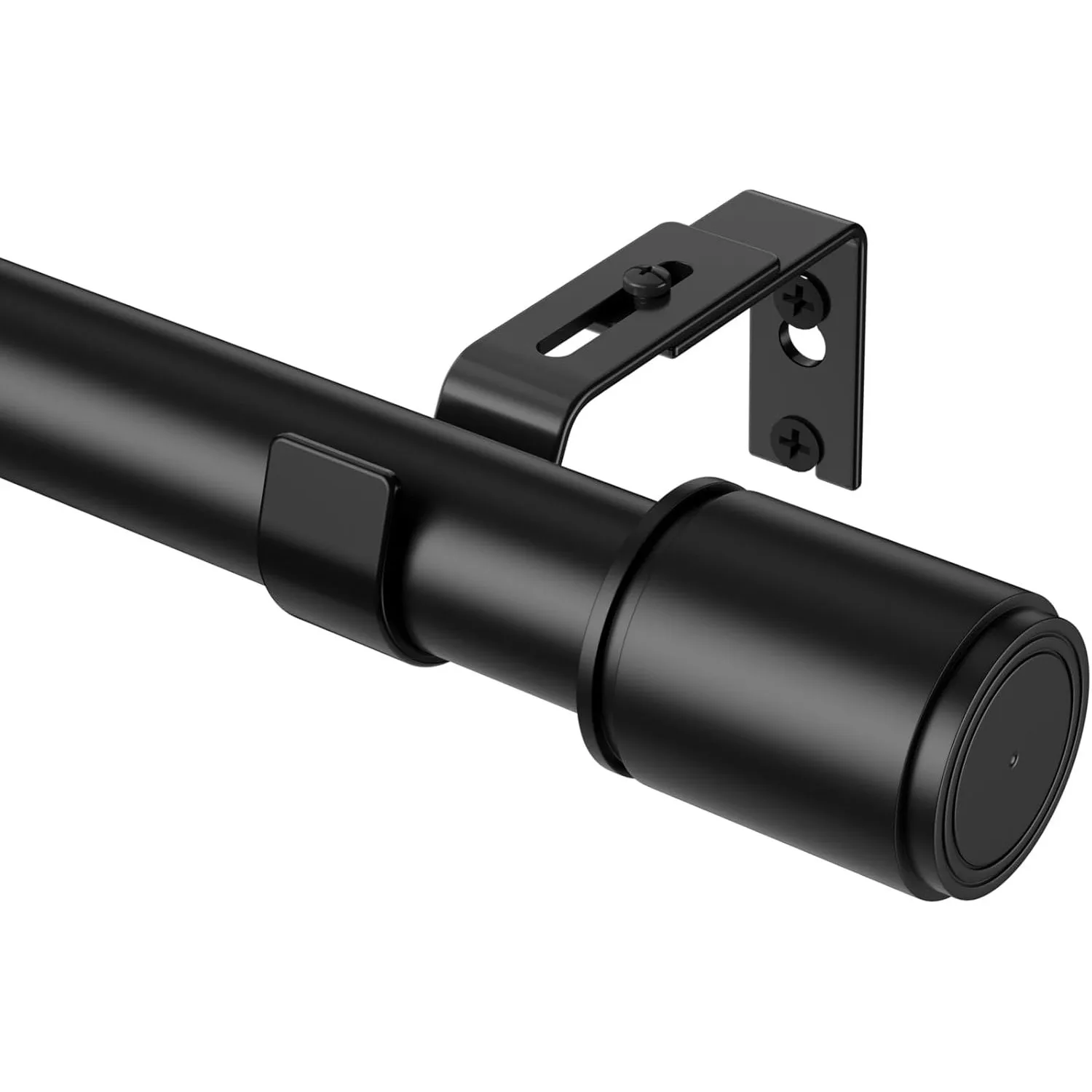 Gardinenstange Schwarz 76-325 cm, 25 mm Durchmesser Vorhangstange Ausziehbar mit Halterung, Extralange Gardinenstange f…