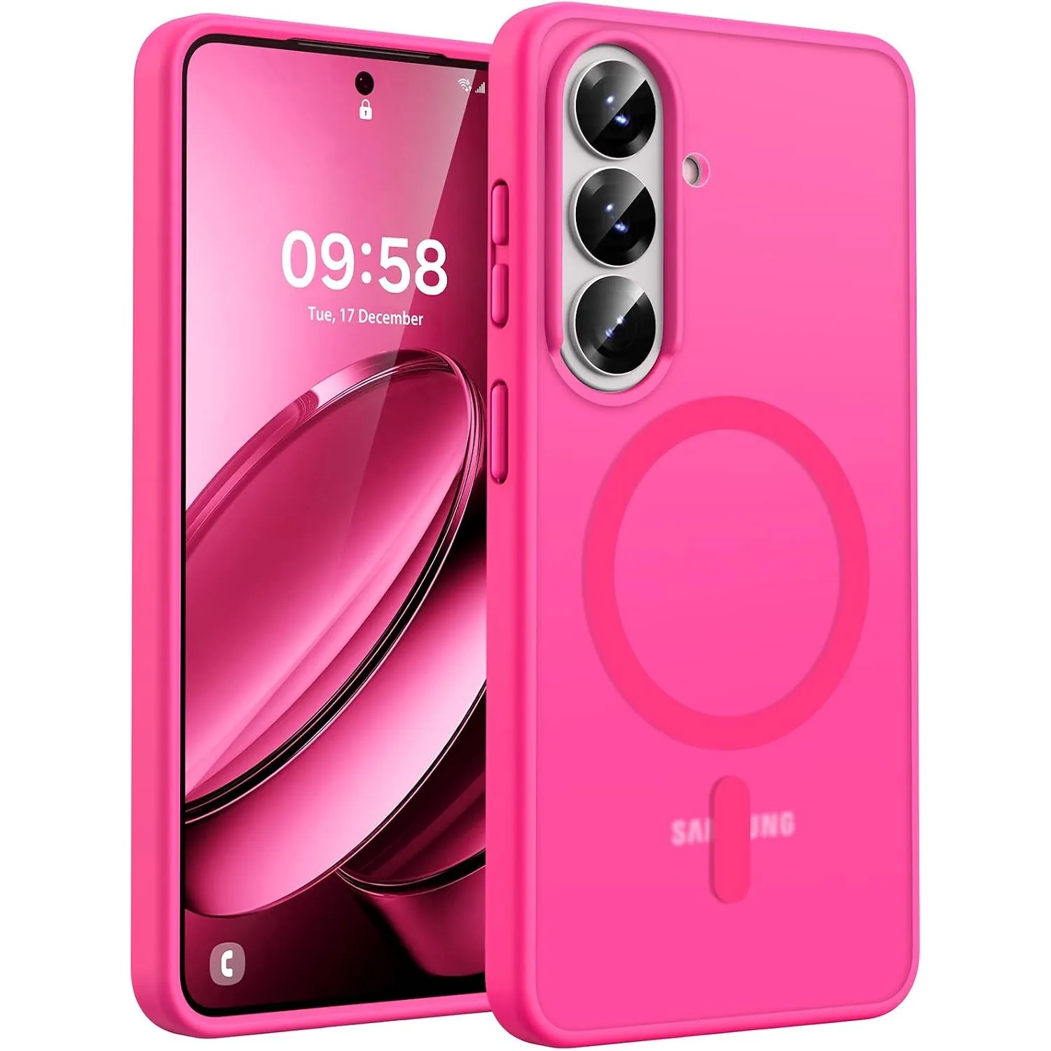 TOCOL Hülle für Samsung Galaxy S26, Kompatibel mit MagSafe, Heißes Rosa