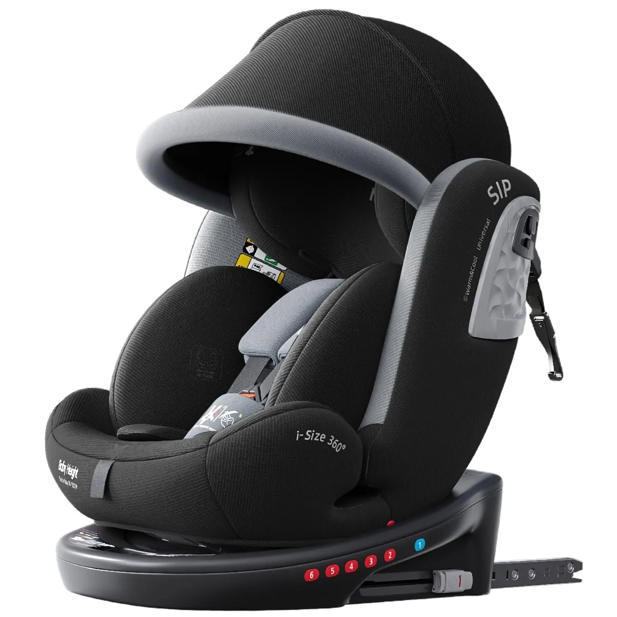 Heekin i-Size Kindersitz 360 drehbar ISOFIX+Top-Tether 0-36kg 0-12 Jahre | 360 Grad,40–150 cm,reboarder mit liegefunkti…