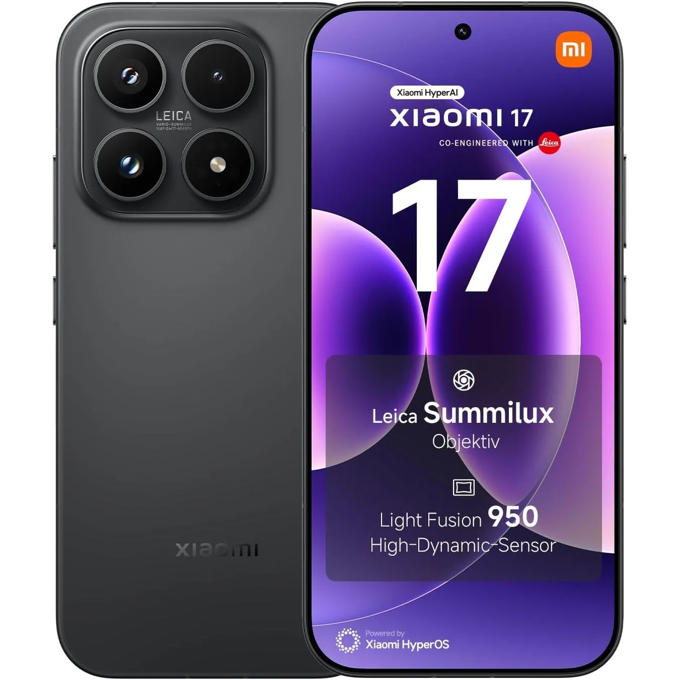 XIAOMI 17 Smartphone, 12GB RAM + 512GB Speicher, Leica Summilux Optik, Light Fusion 950 Bildsensor, 6330mAh Akku, Hyper…