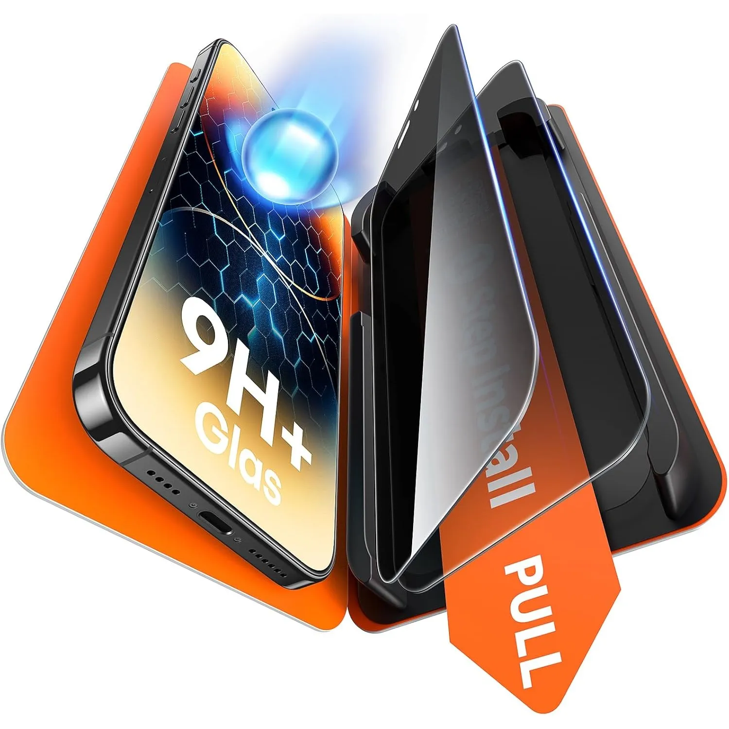 TAURI für iPhone 14 Pro Max Sichtschutz 6,7 Zoll - 2 Stück
