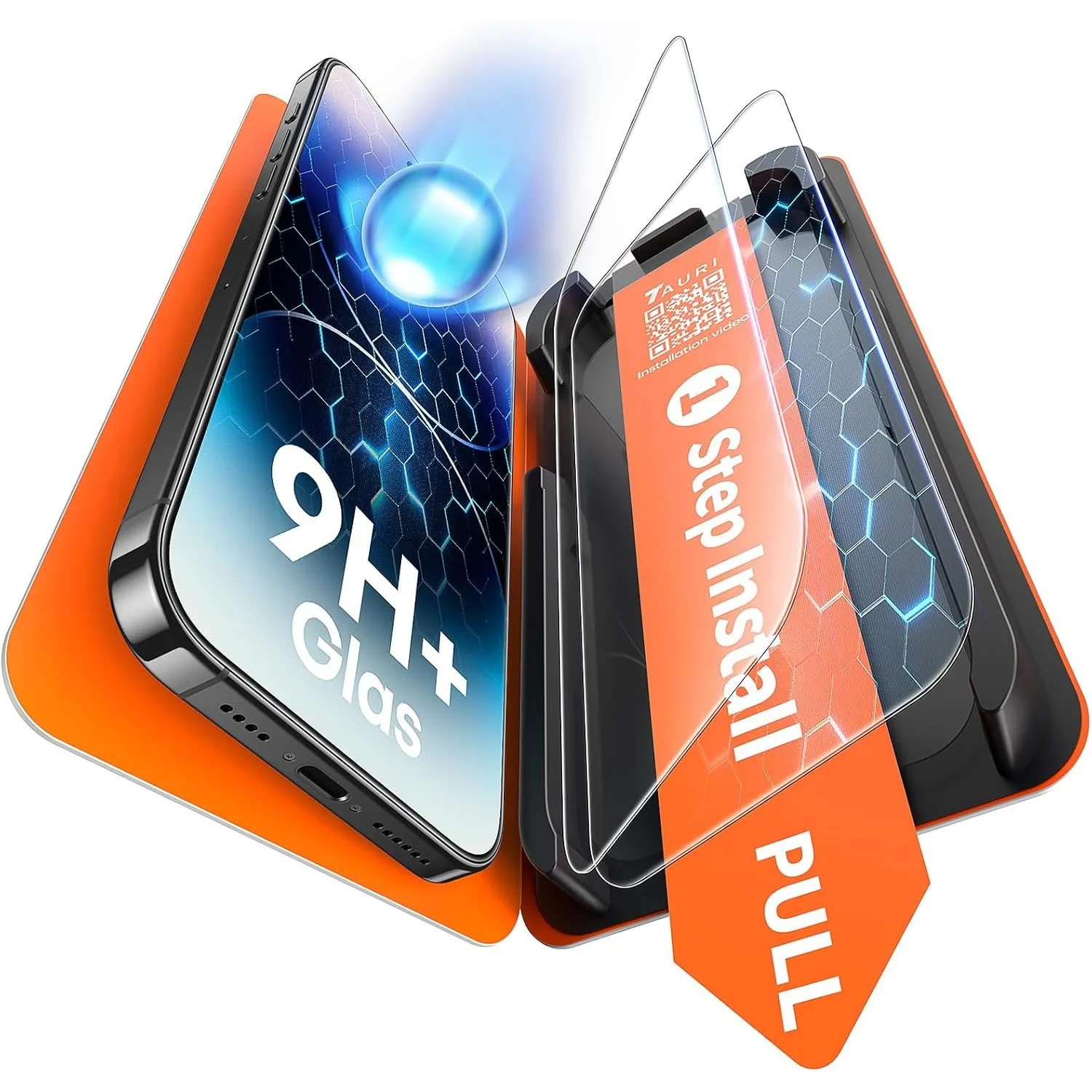 TAURI für iPhone 14 Pro Panzerglas 6,1 Zoll - 2 Stück
