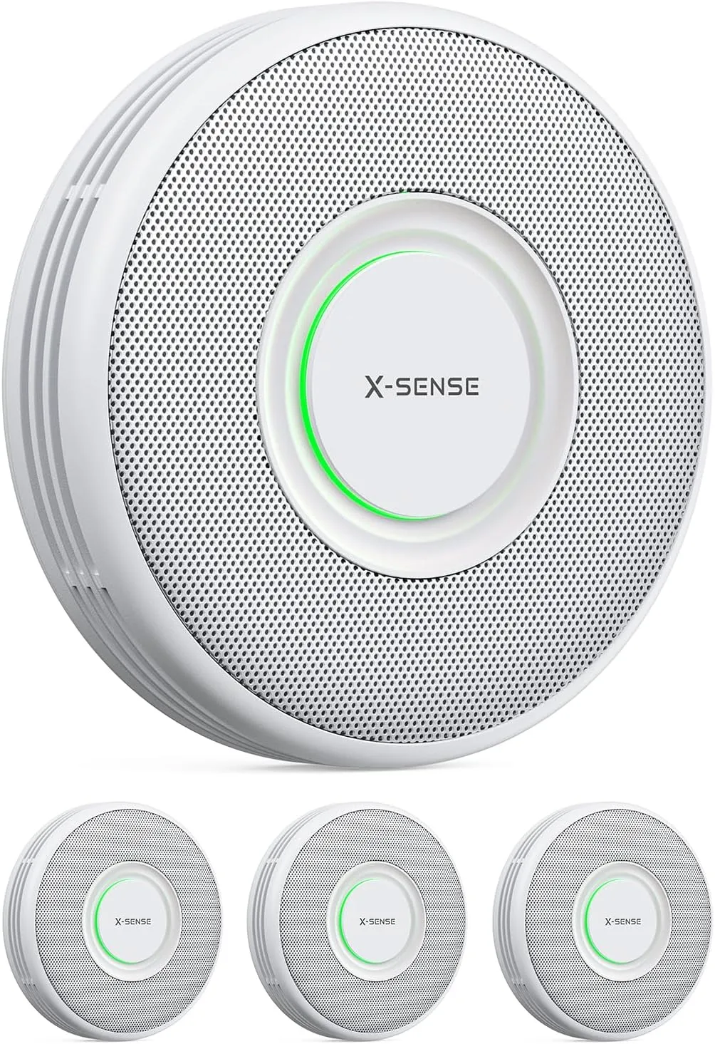 X-Sense Rauchmelder mit 10-Jahres-Batterie, Deutscher Sprachalarm mit Standortangabe (17 Orte), große Testtaste, Standb…