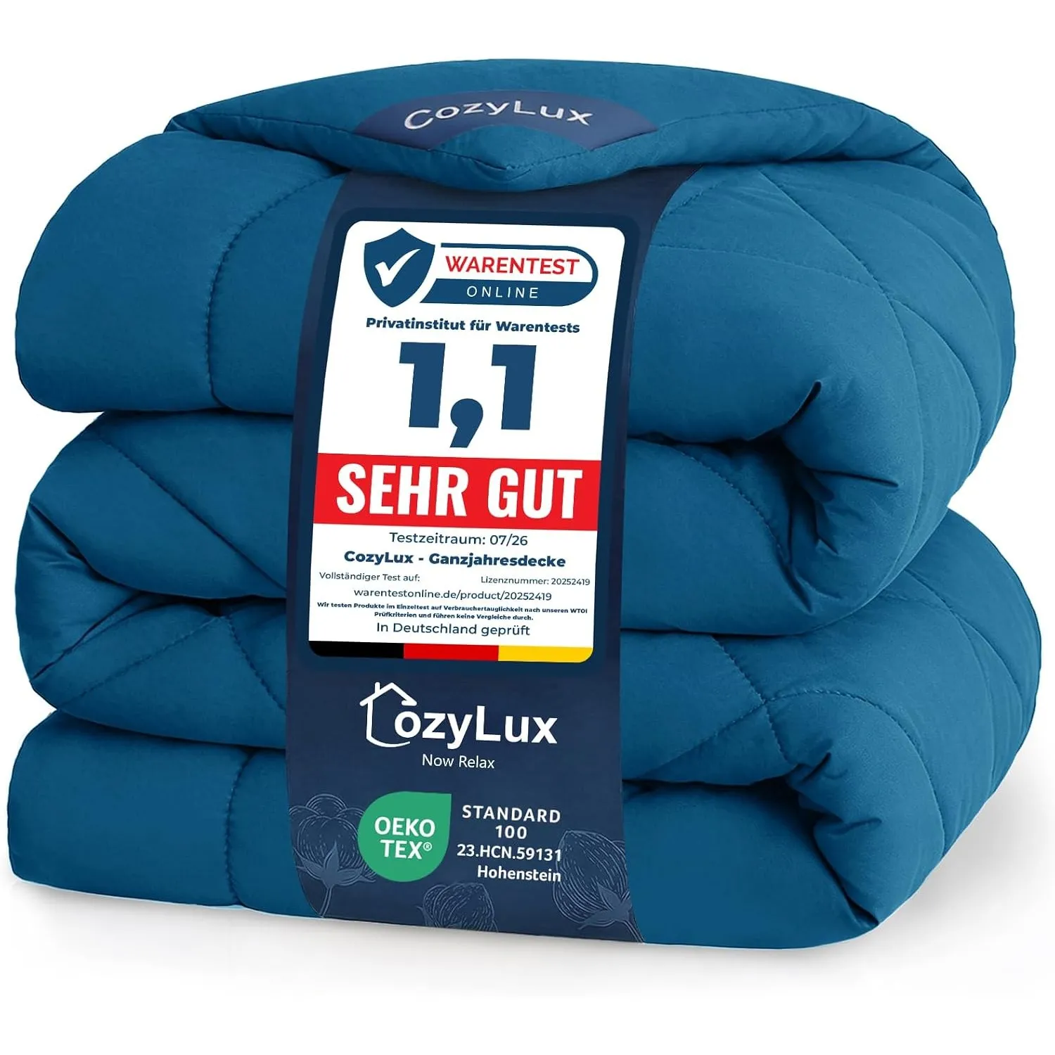 CozyLux Bettdecke 200x200cm Teal für 4 Jahreszeiten