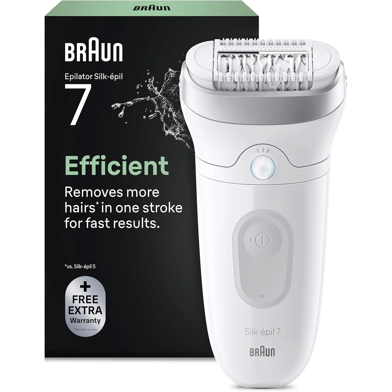 Braun Epilierer Damen Silk·épil 7, Ladyshaver, 7-011, Silber Breitem Kopf für Eine Einfache Haarentfernung, Nass Und Tr…