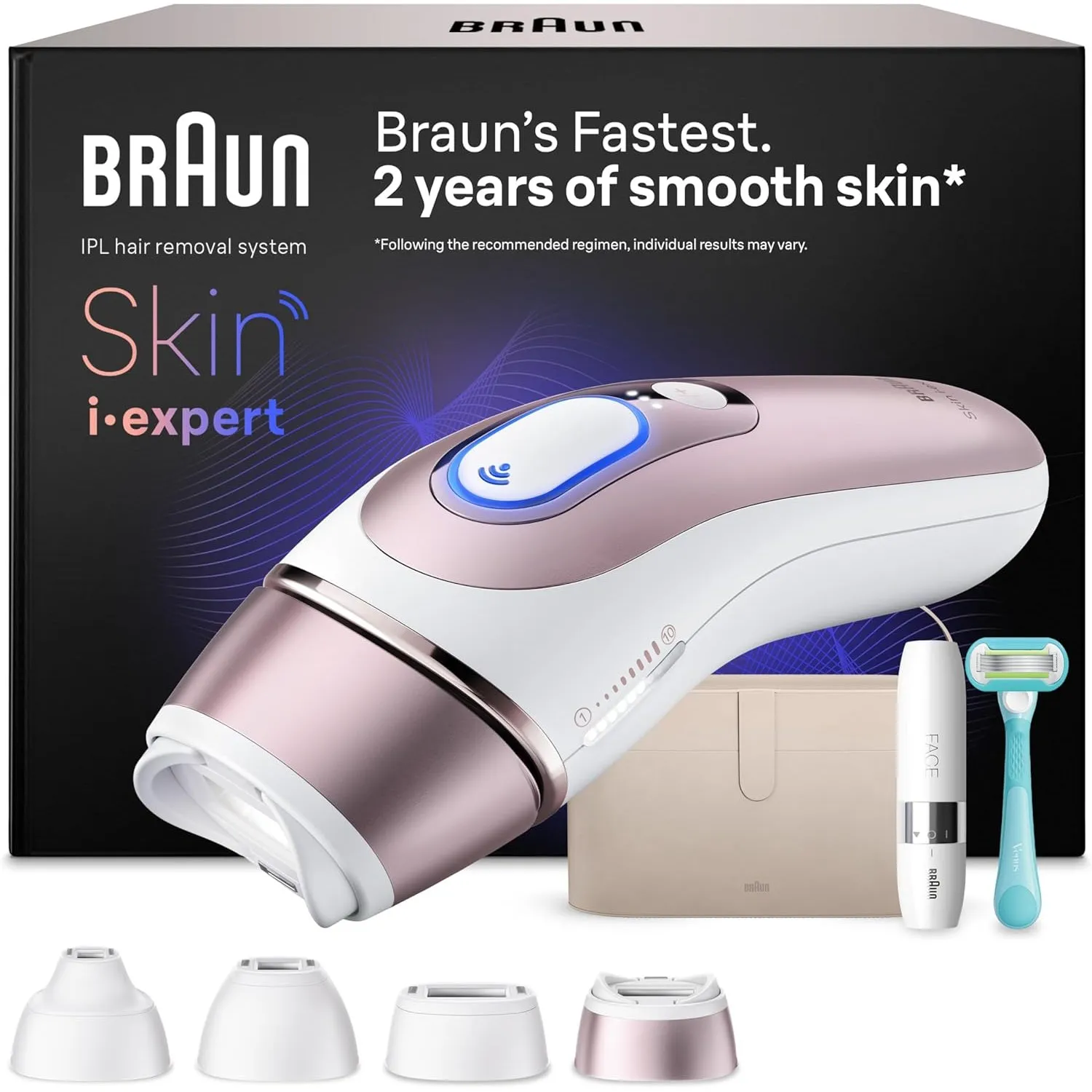 Braun Smart IPL Geräte Haarentfernung Skin i·expert 7, PL7442, Rosegold