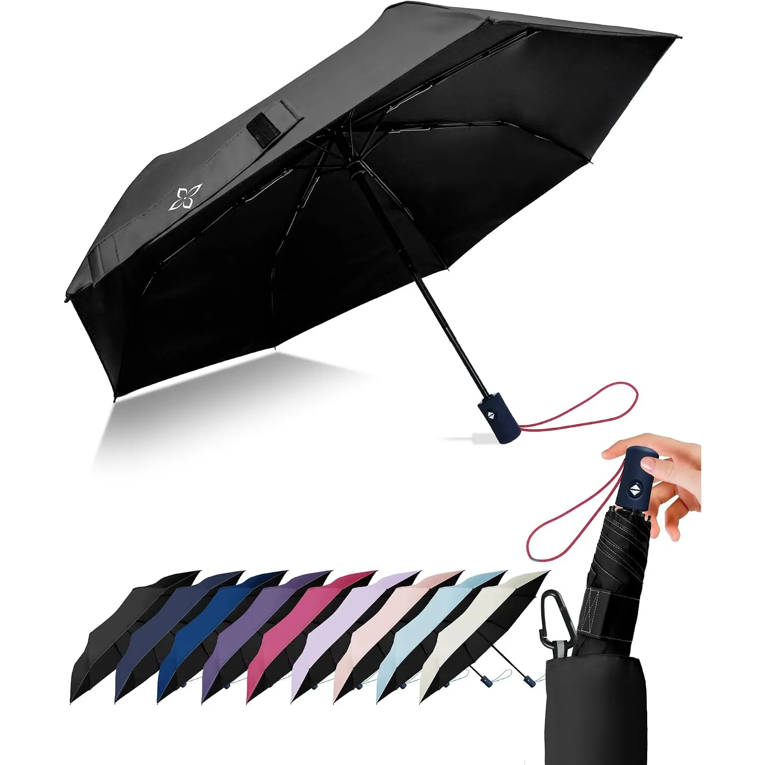 LILAC Reise-Regenschirm, 110 cm Klappschirm, windfest & robust