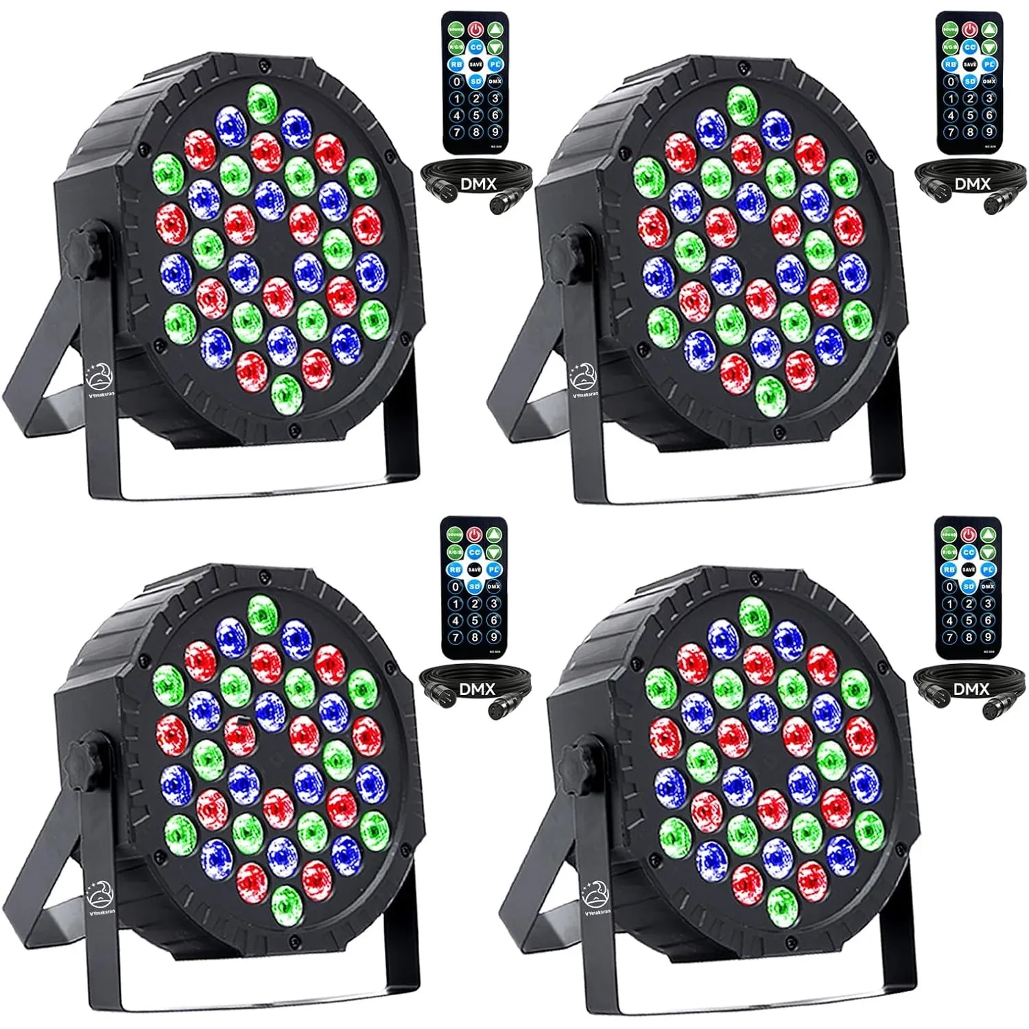 LED Par Strahler 36 LED RGB Bühnenlicht, DMX512 & Fernbedienung, 7 Lichtmodi mit Soundaktivierung, Discolicht Partylich…