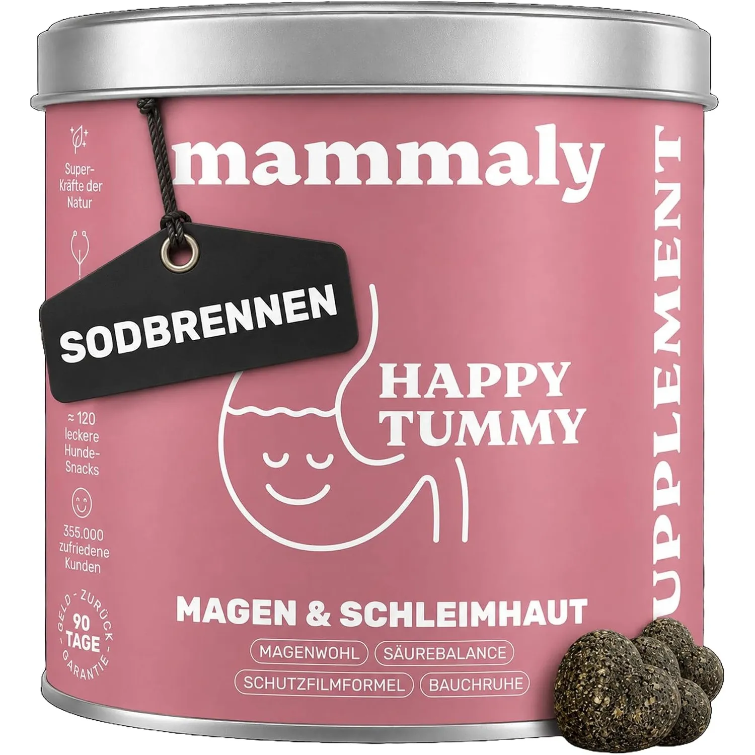 mammaly Happy Tummy® bei Sodbrennen - Magen-Komplex für Hunde (120 Snacks)