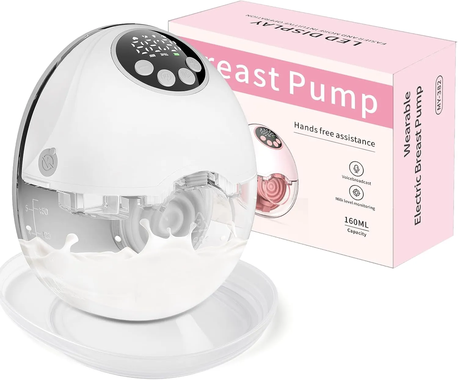 Milchpumpe Elektrisch Tragbare, Elektrische Milchpumpe Handsfree 4 Modi 12 Stufen mit 17/19/21 mm komfortabler Flansch,…
