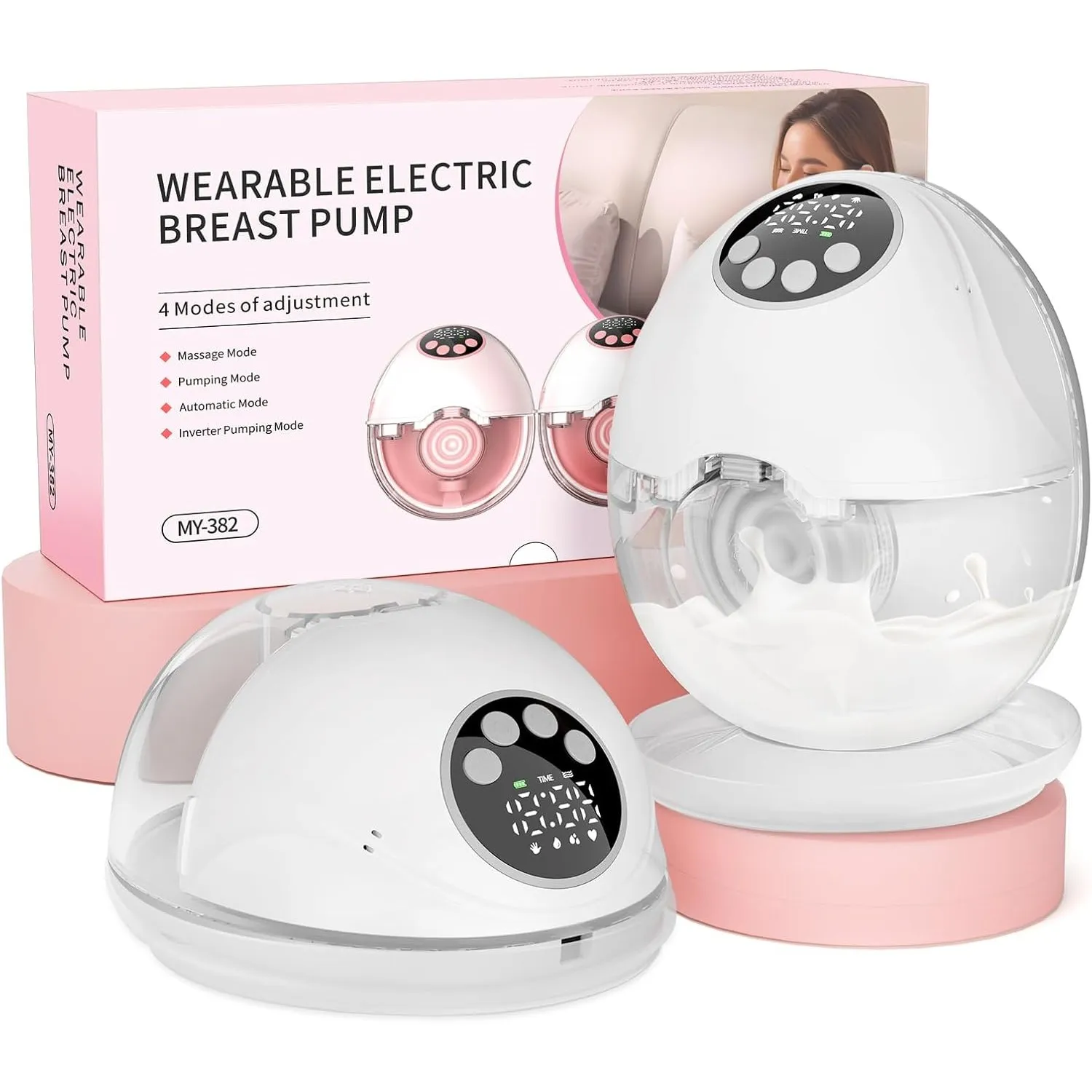 Milchpumpe Elektrisch Tragbare Weiß (2 Packs)