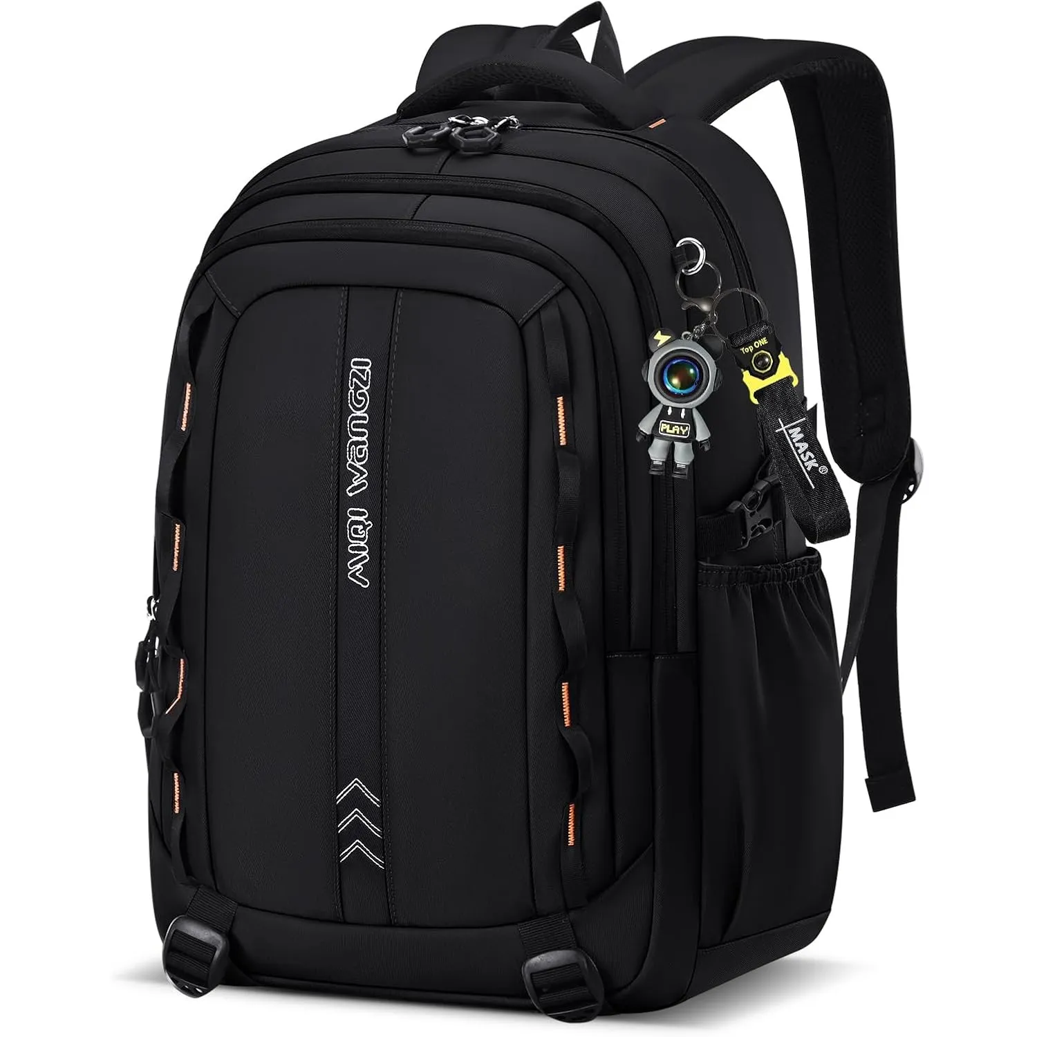 Amythe Schulrucksack Jungen Teenager - Wasserdichter Leichter 35L Schwarz