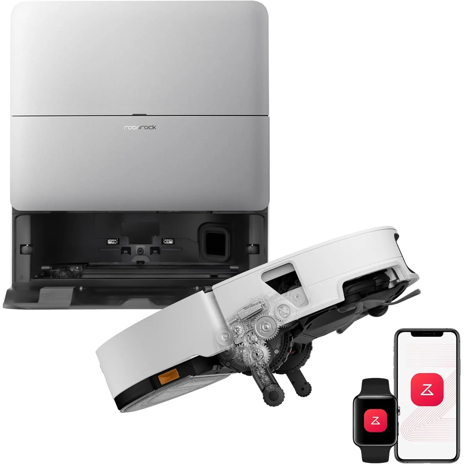 roborock Saros 20 Sonic Saugroboter mit Wischfunktion, VibraRise 5.0 Wischsystem, AdaptiLift Chassis 3.0, 36,000 Pa Sau…