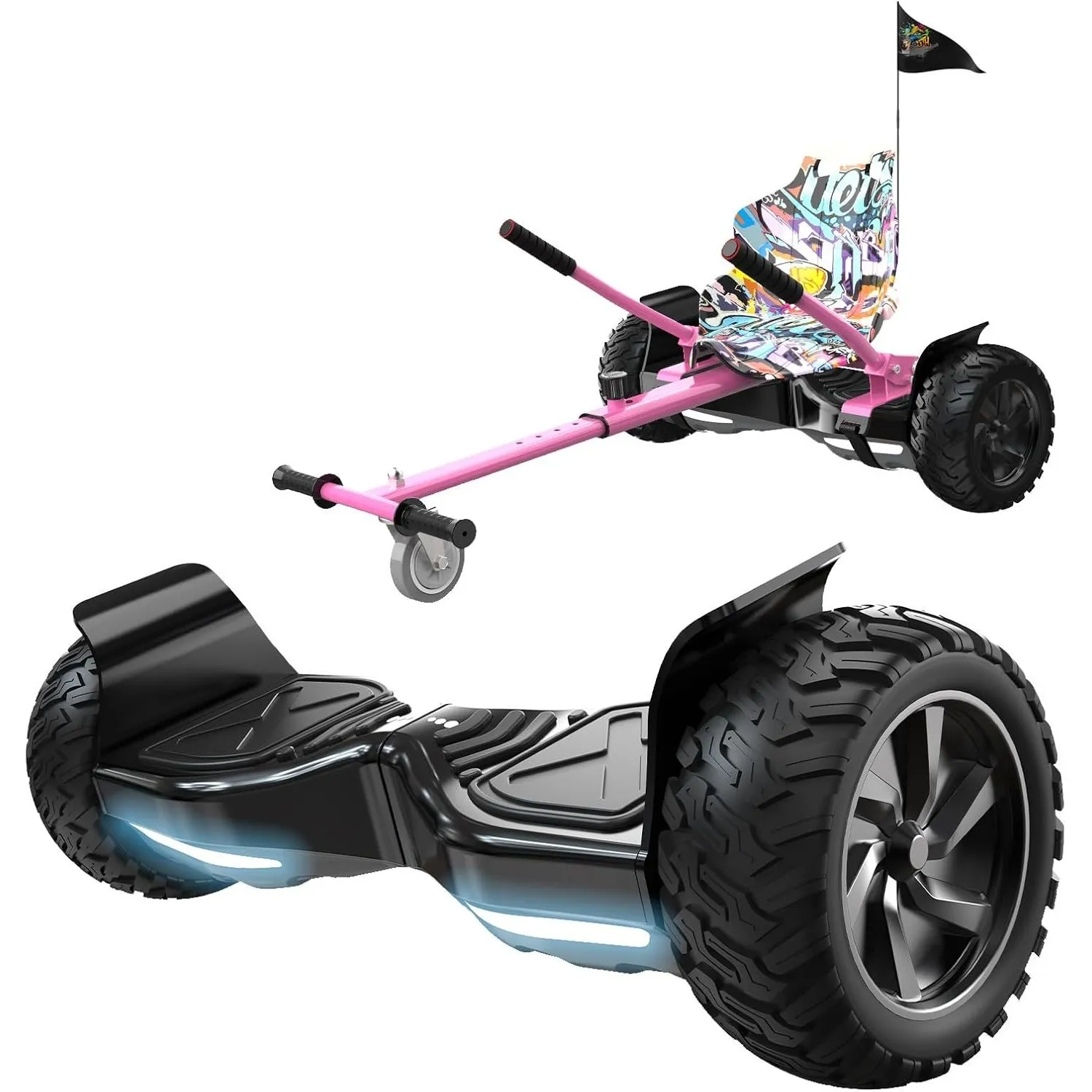 RCB Hoverboards SUV mit Sitz Hoverboards Off-Road, App-fähige Bluetooth, 8,5 '' Hummer + Hoverkart Go Kart für Self Bal…