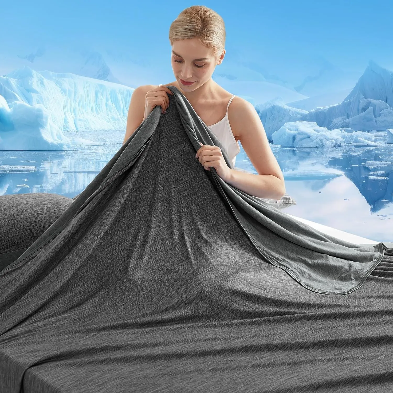 Marchpower Kühldecke, Kühlende Decke mit Arc-Chill 3.0 Q-Max>0,5 Kühlfasern, 2-in-1 Doppelseitige Sommerdecke, Sofortig…