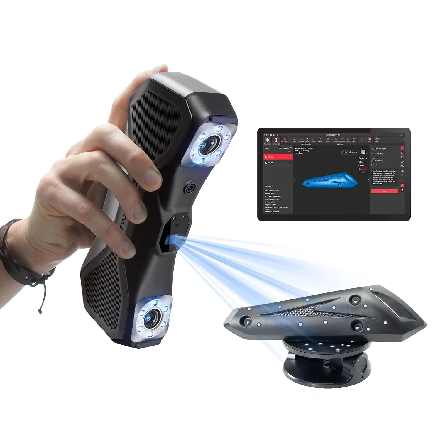Revopoint MetroX Pro 3D-Scanner, 4 Scanmodi Präzision von 0,01 mm, Standard