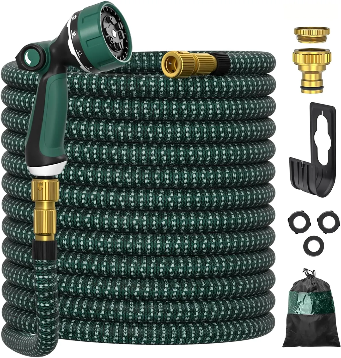 Flexible Garden Hose 15 m, Ultty Extendable Garden Hose with 10 Functional Showers, Lightweight Flexible Garden Hose wi…