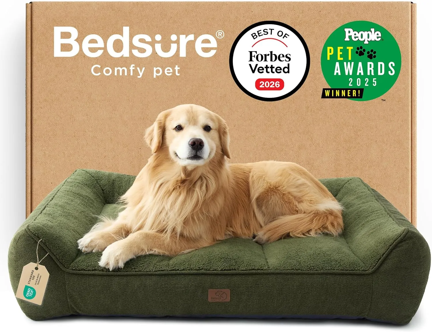 BEDSURE Ergonomic Dog Bed for Large Dogs - 122 x 89 x 25 cm Extra Thick & Pressure Relieving Dog Sofa with Waterproof &…