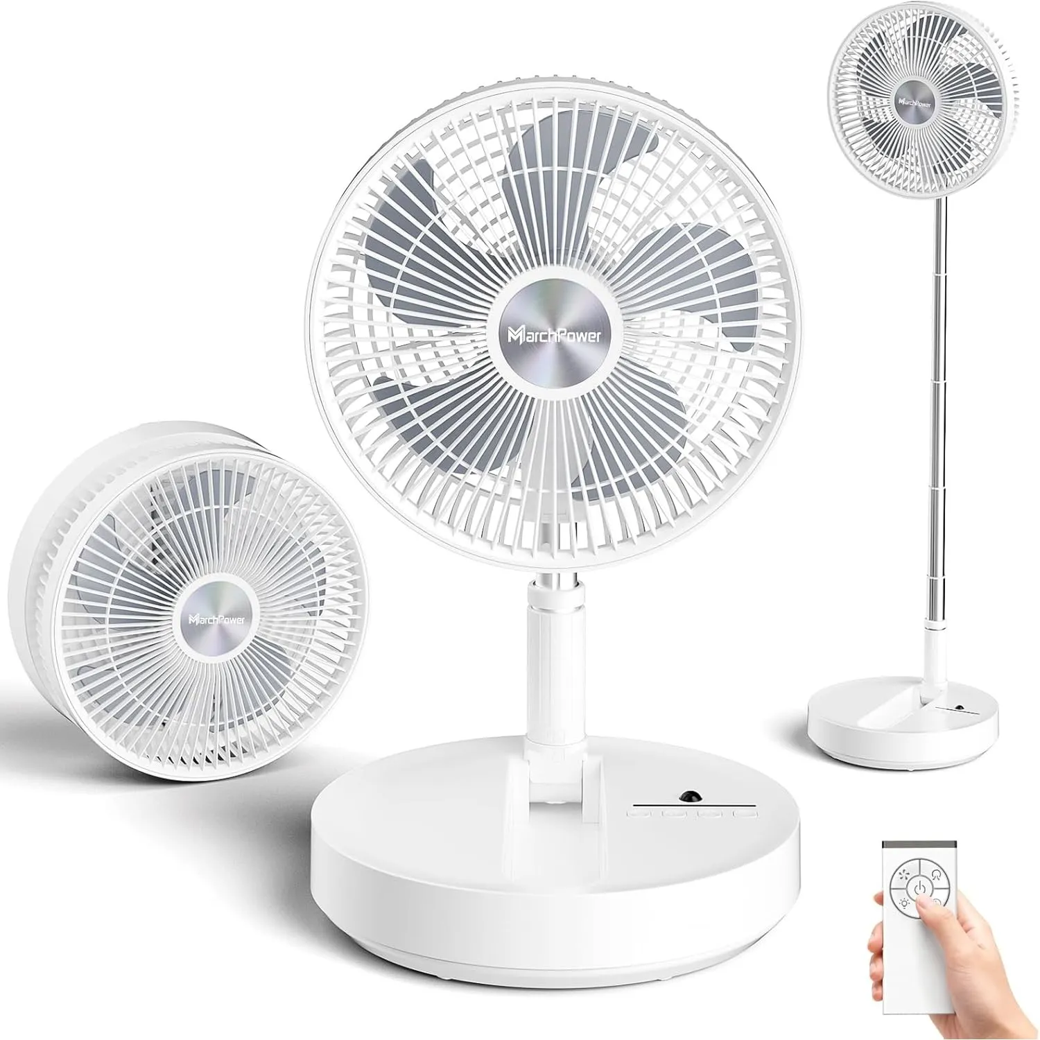 Marchpower leise Standventilator mit Fernbedienung Timer klappbar Ventilator Automatischer Oszillation 4 Geschwindigkei…