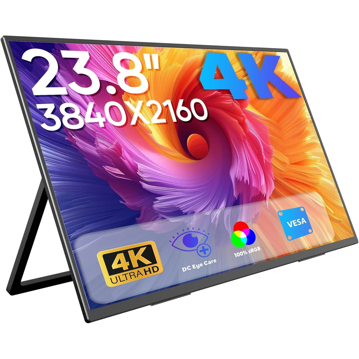 MAGICRAVEN 23.8" 4K Portable Monitor, 3840x2160 UHD Tragbarer Monitor 4K, Laptop Bildschirm Erweiterung, 100% sRGB Mobi…