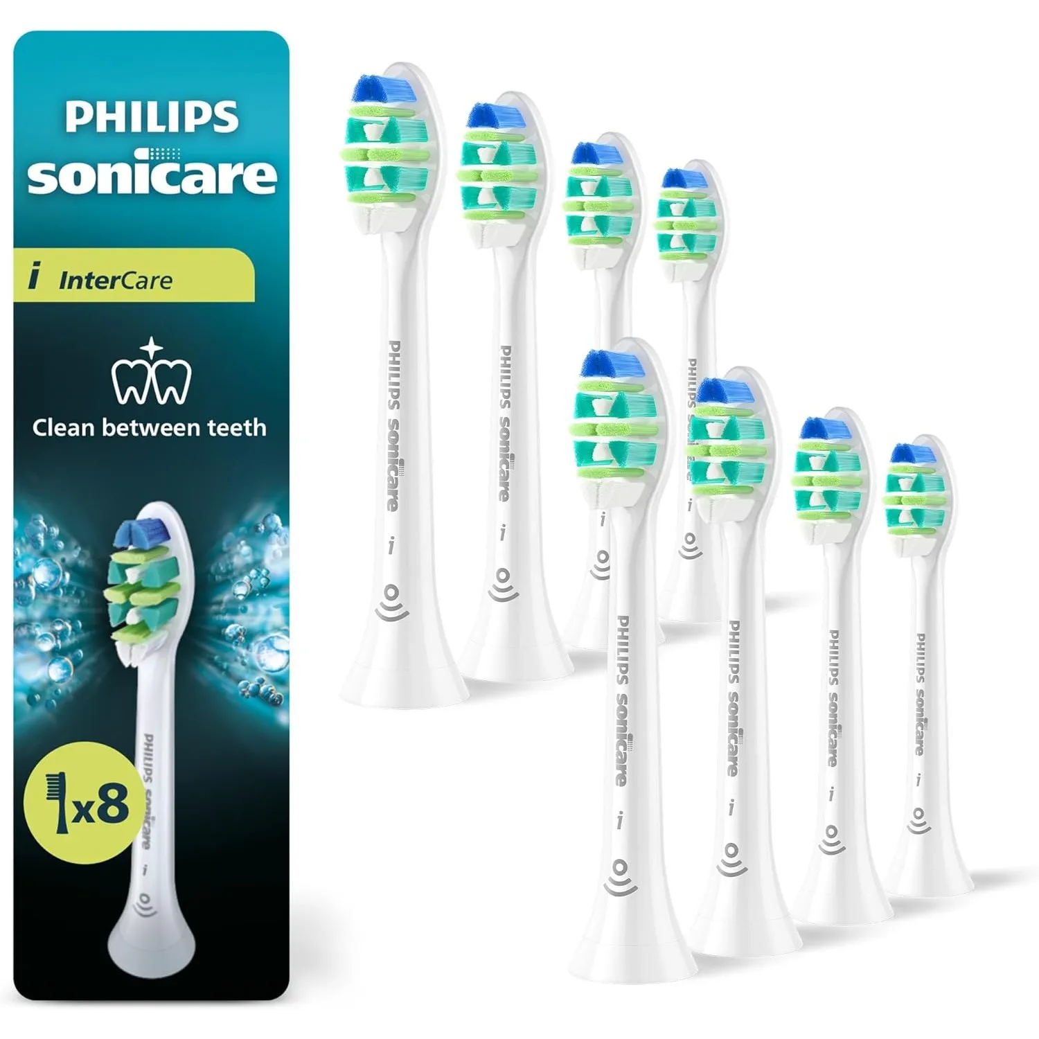 Philips Sonicare InterCare – Original-Ersatzbürstenköpfe für elektrische Zahnbürsten, Weiß, 8er-Pack, HX9008/87