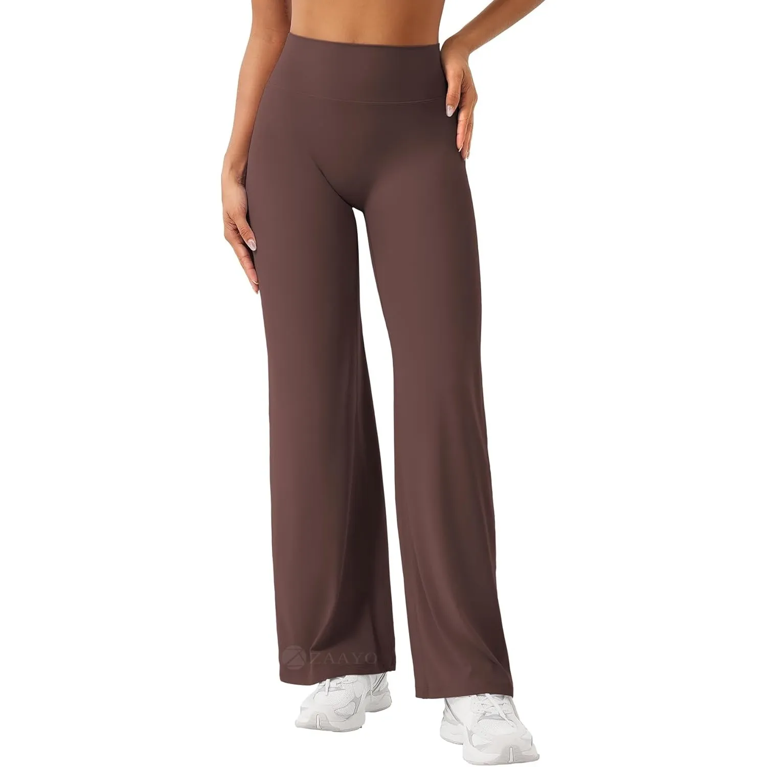 ZAAYO Nahtlose Straight Leggings Damen Flared Legging Yoga Hosen Gym Pant
