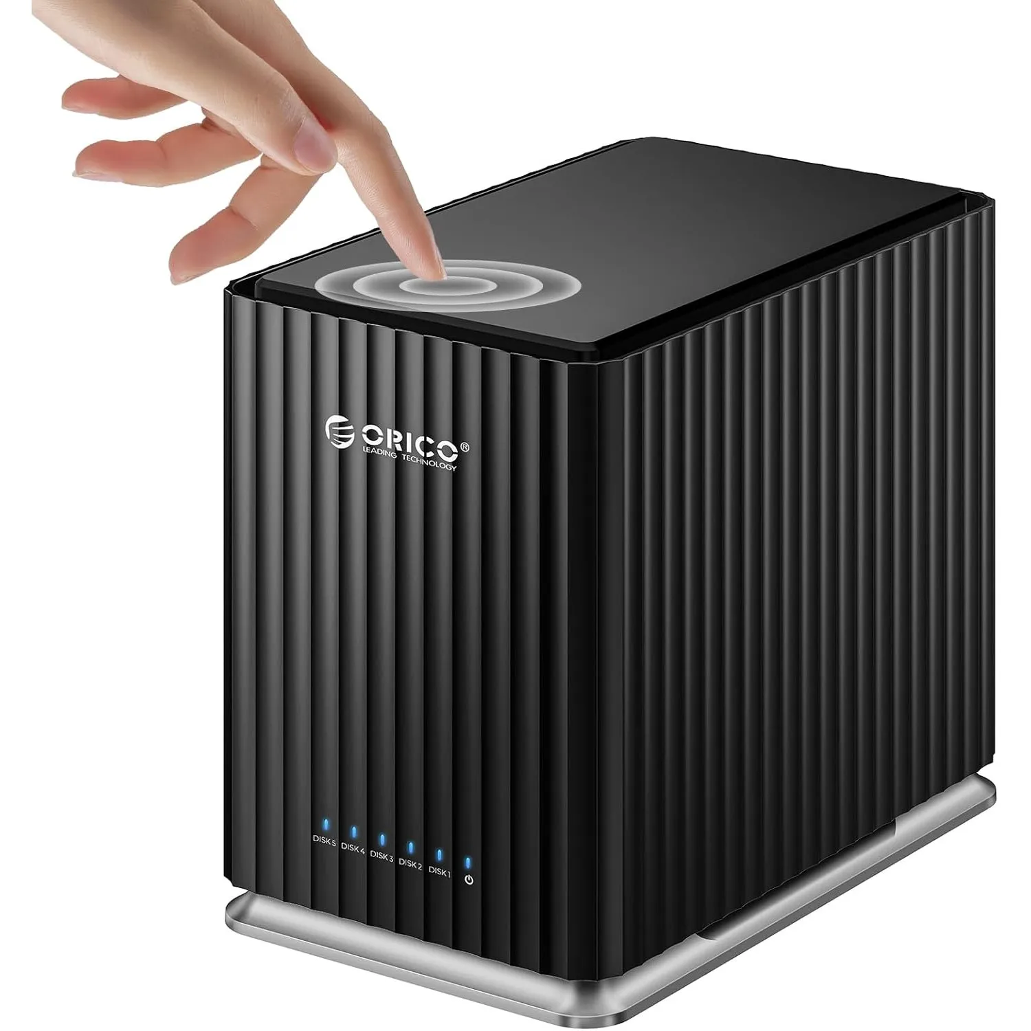 ORICO 5 Bay Festplattengehäuse, USB 3.1 Typ-C Werkzeugloses Externes HDD-Gehäuse DAS mit 12V/10A Netzadapter für Persön…
