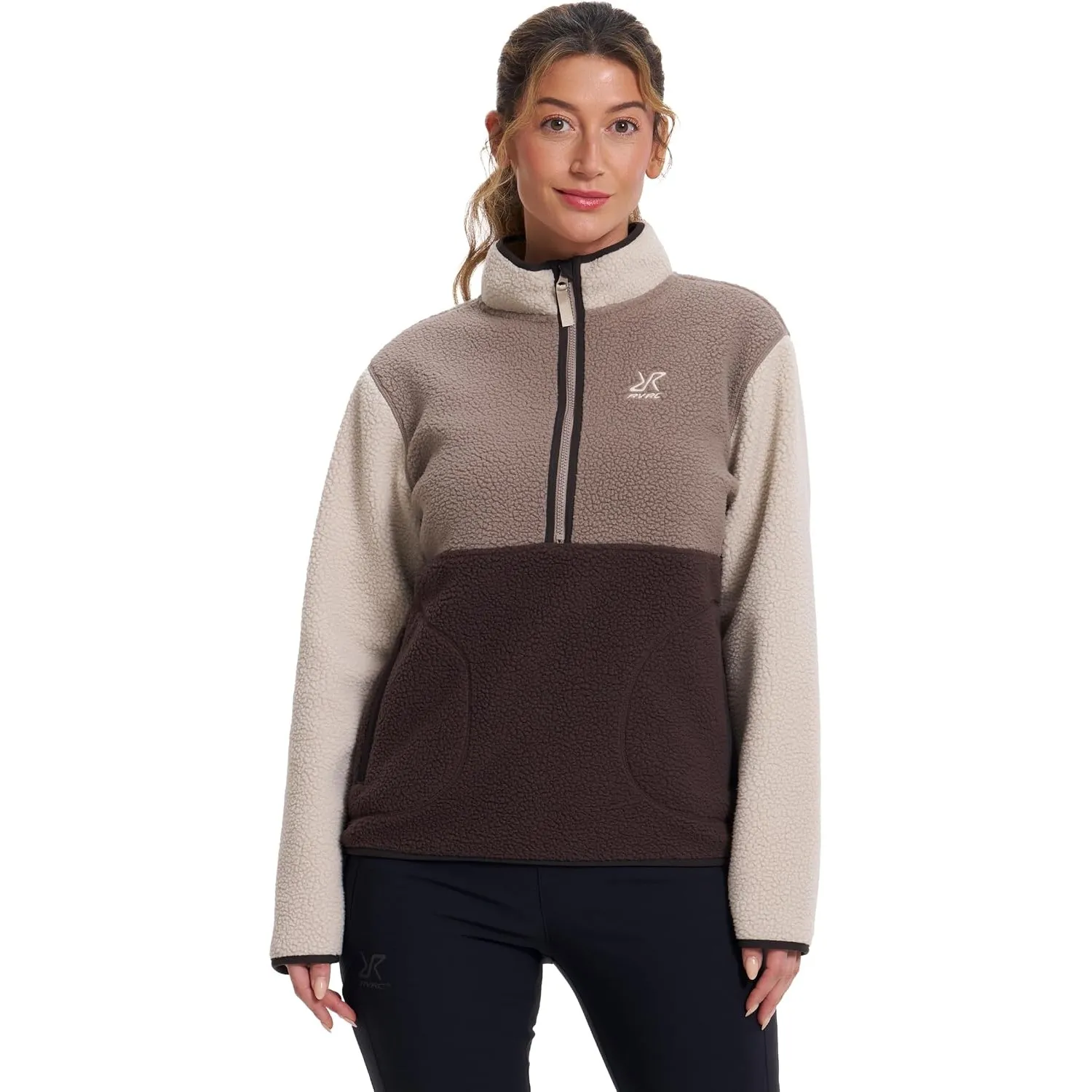 RevolutionRace Canyon Half-Zip Pile Fleece für Damen, Outdoor Teddy Fleecejacken perfekt für Wanderungen und Outdoor-Ab…
