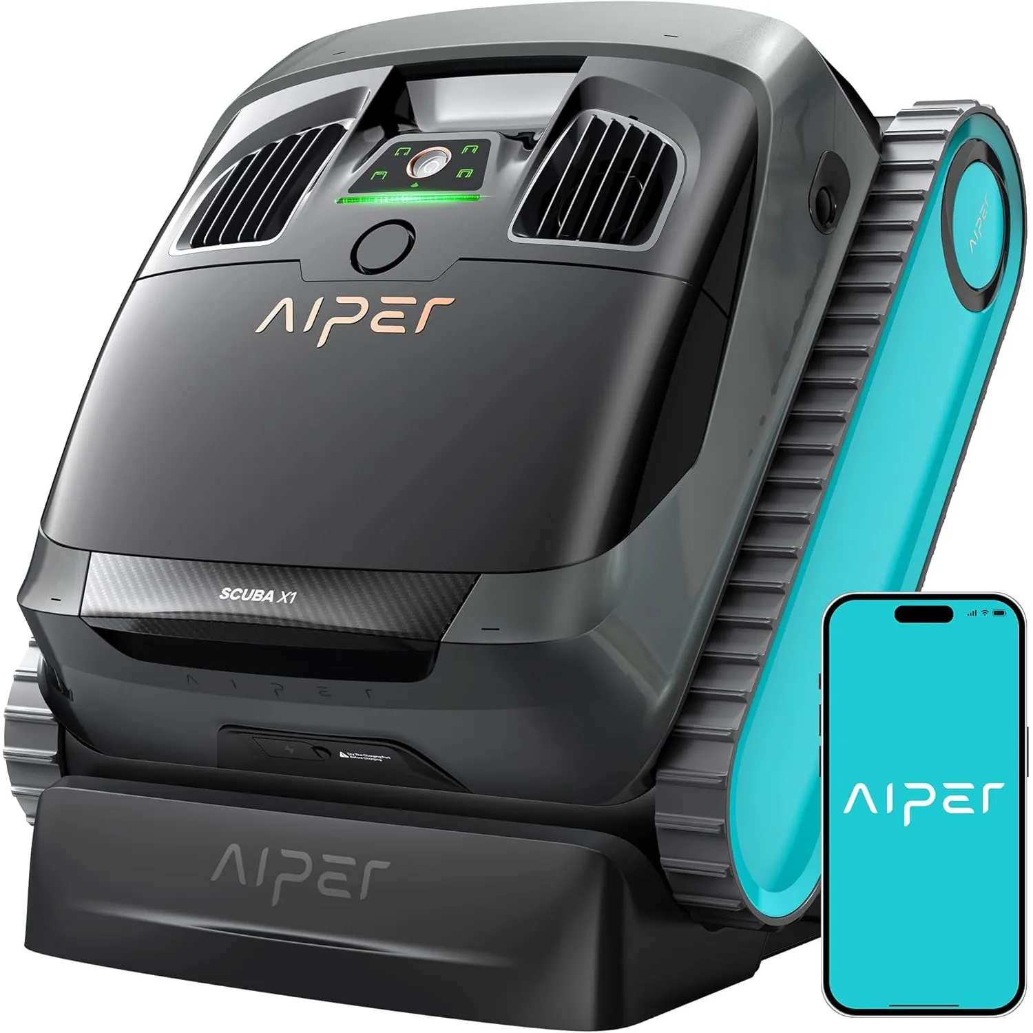 AIPER Scuba X1 Poolroboter, WavePath 3.0 Navigation, mit verbesserter Akkuleistung und bis zu 25.200 L/h Saugkraft, hor…