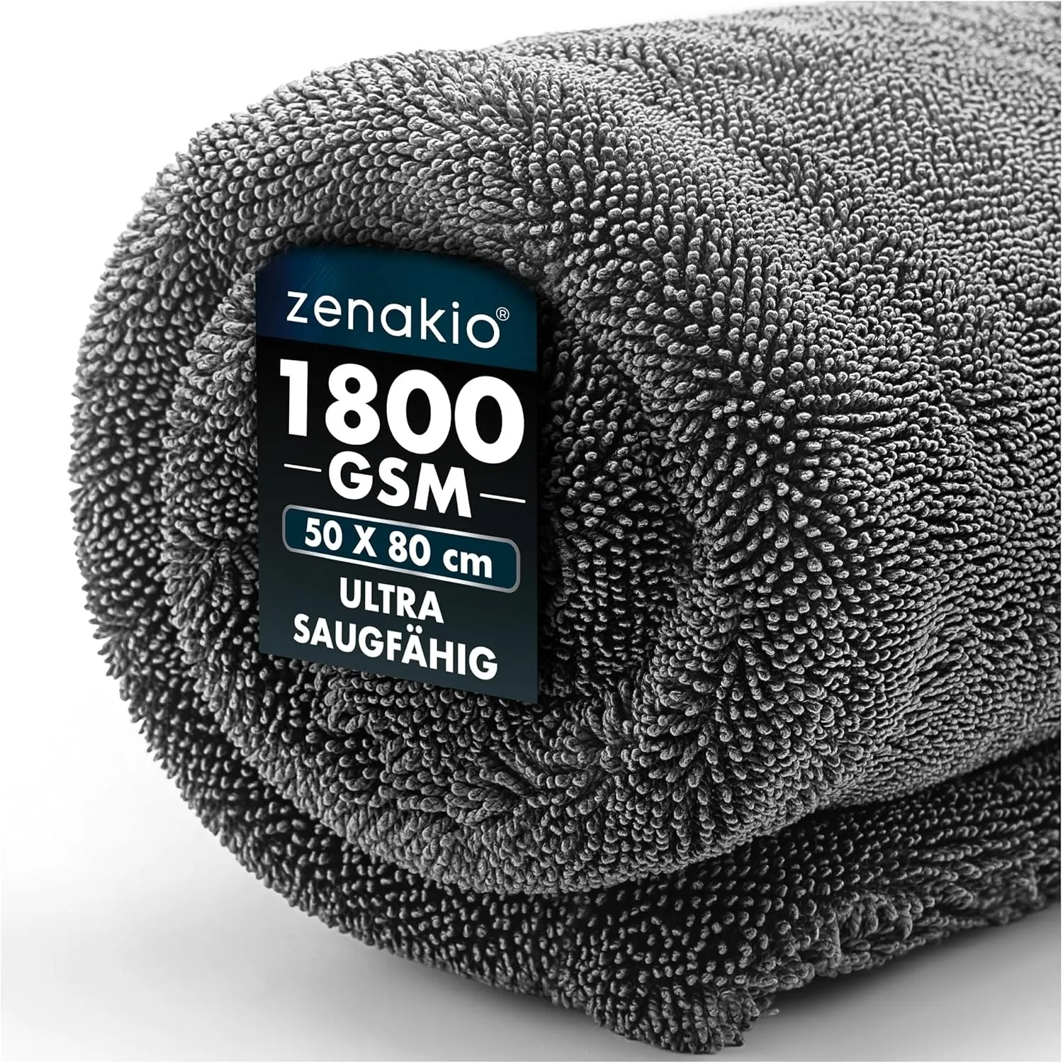 Auto Trockentuch XXL 50x80 cm - 1800 GSM Ultra Saugstarkes Mikrofasertücher Auto für Autopflege und Motorrad