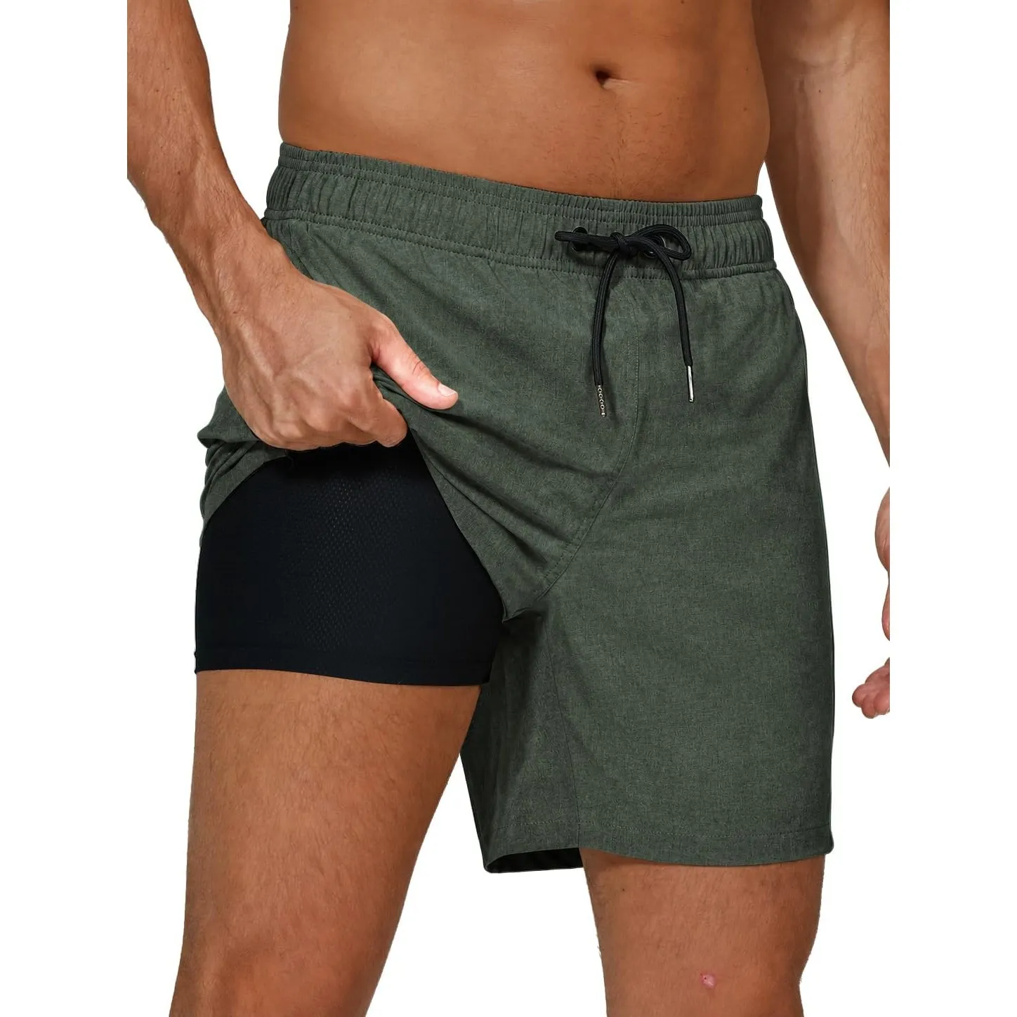 Arcweg Badehose für Herren mit Kompression Liner 2 in 1 Atmungsaktiv Badeshorts Männer Elastisch Trainingsshorts Verste…