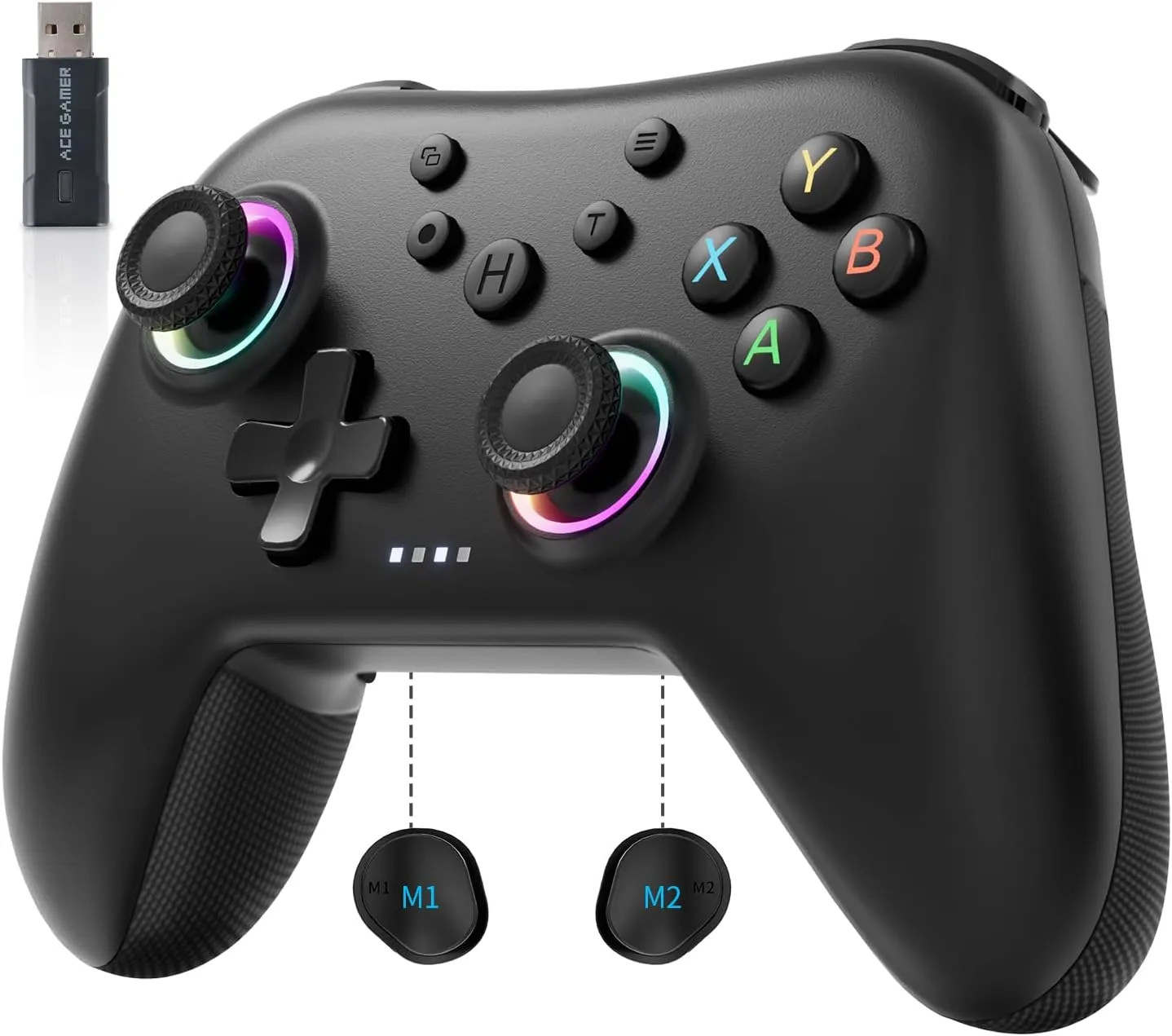 AceGamer Aurora 2.4G Wireless Controller für PC Windows/Switch 2/Switch/Steam/iOS/Android, Gamepad mit Hall-Effekt-Joys…